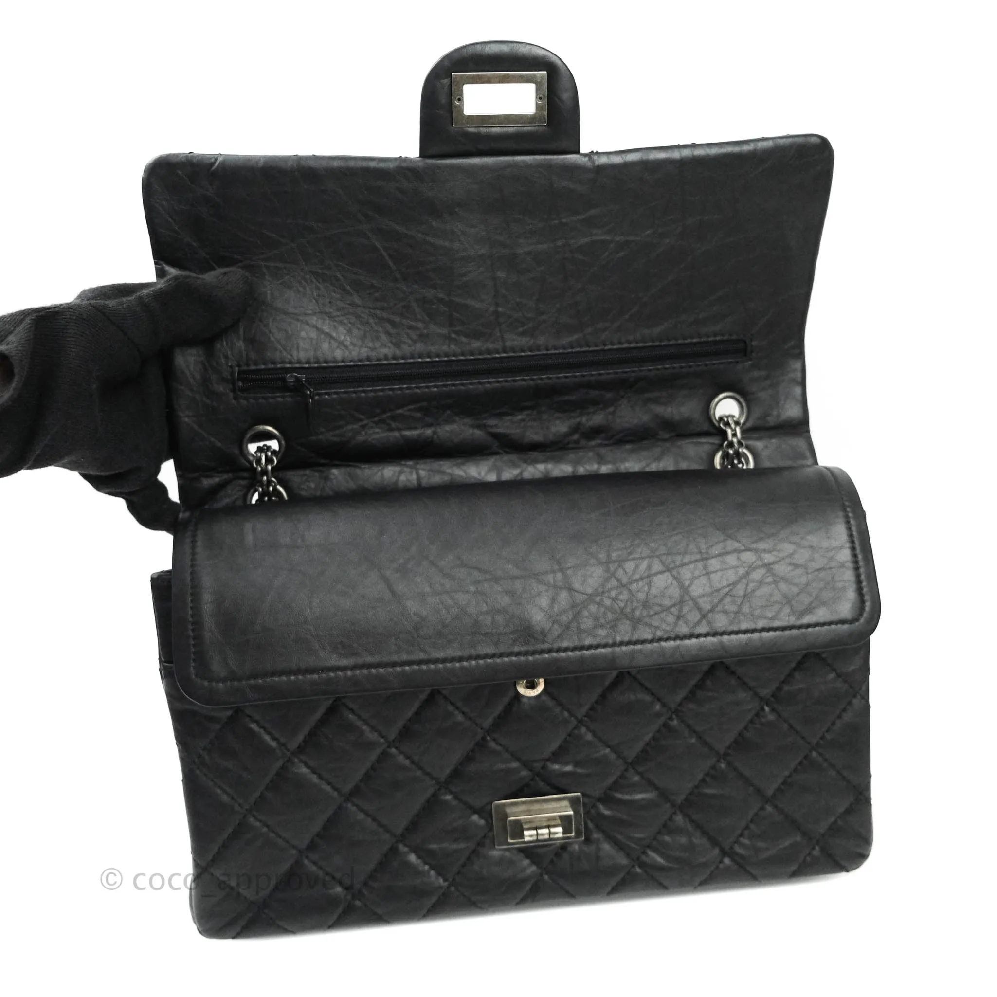 Chanel Reissue Quilted Aged Calfskin Black Aged Ruthenium Hardware 227