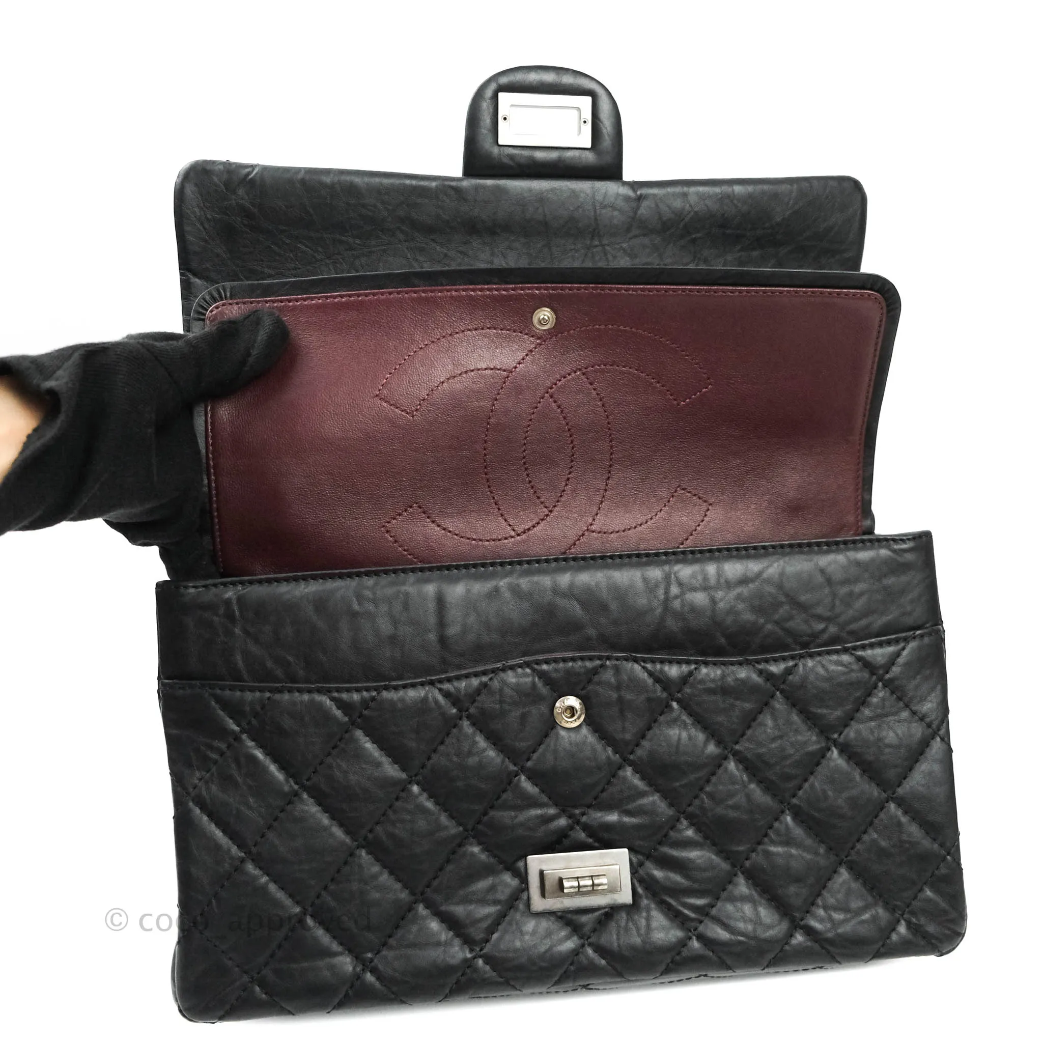 Chanel Reissue Quilted Aged Calfskin Black Aged Ruthenium Hardware 227
