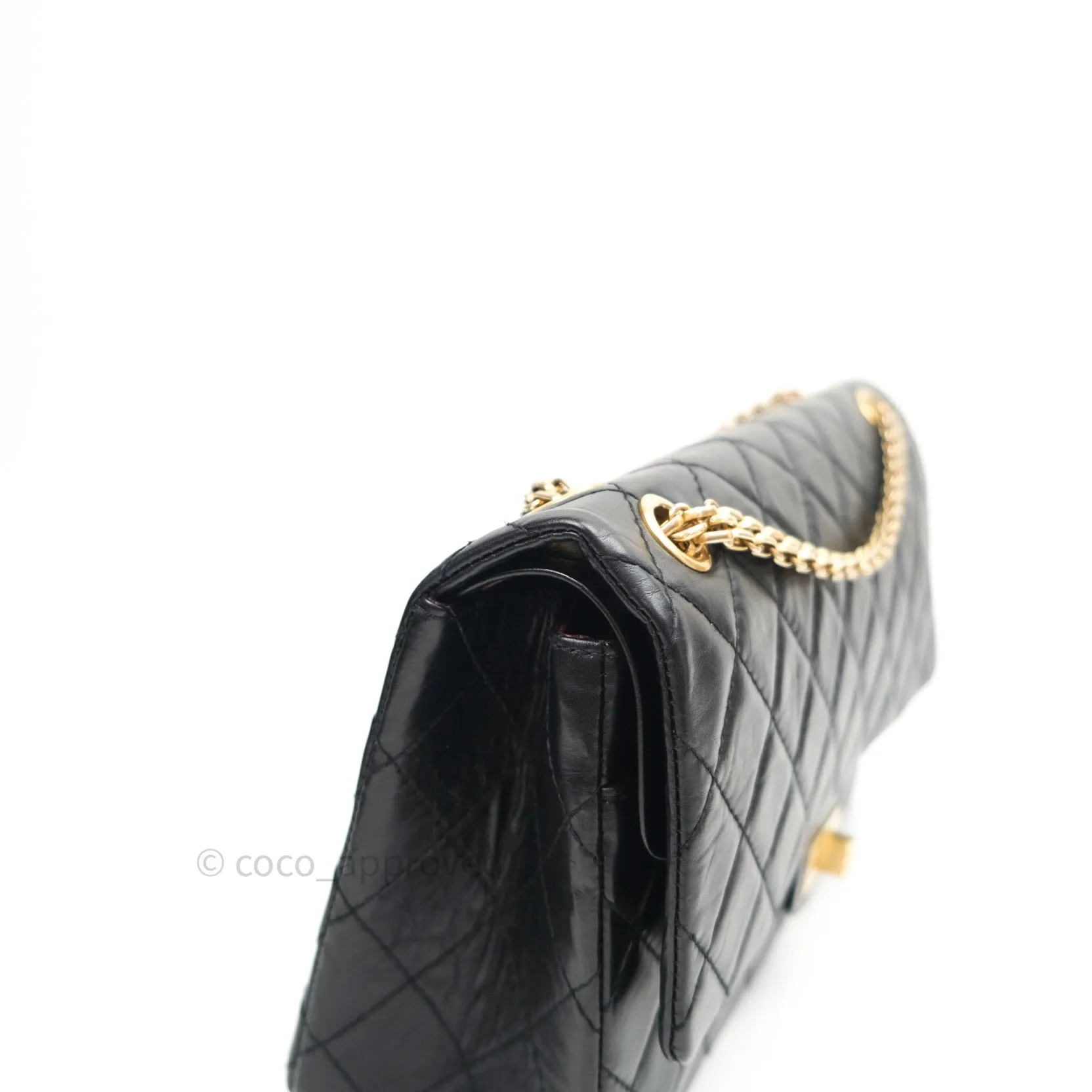 Chanel Reissue Quilted Aged Calfskin Black Gold Hardware 226