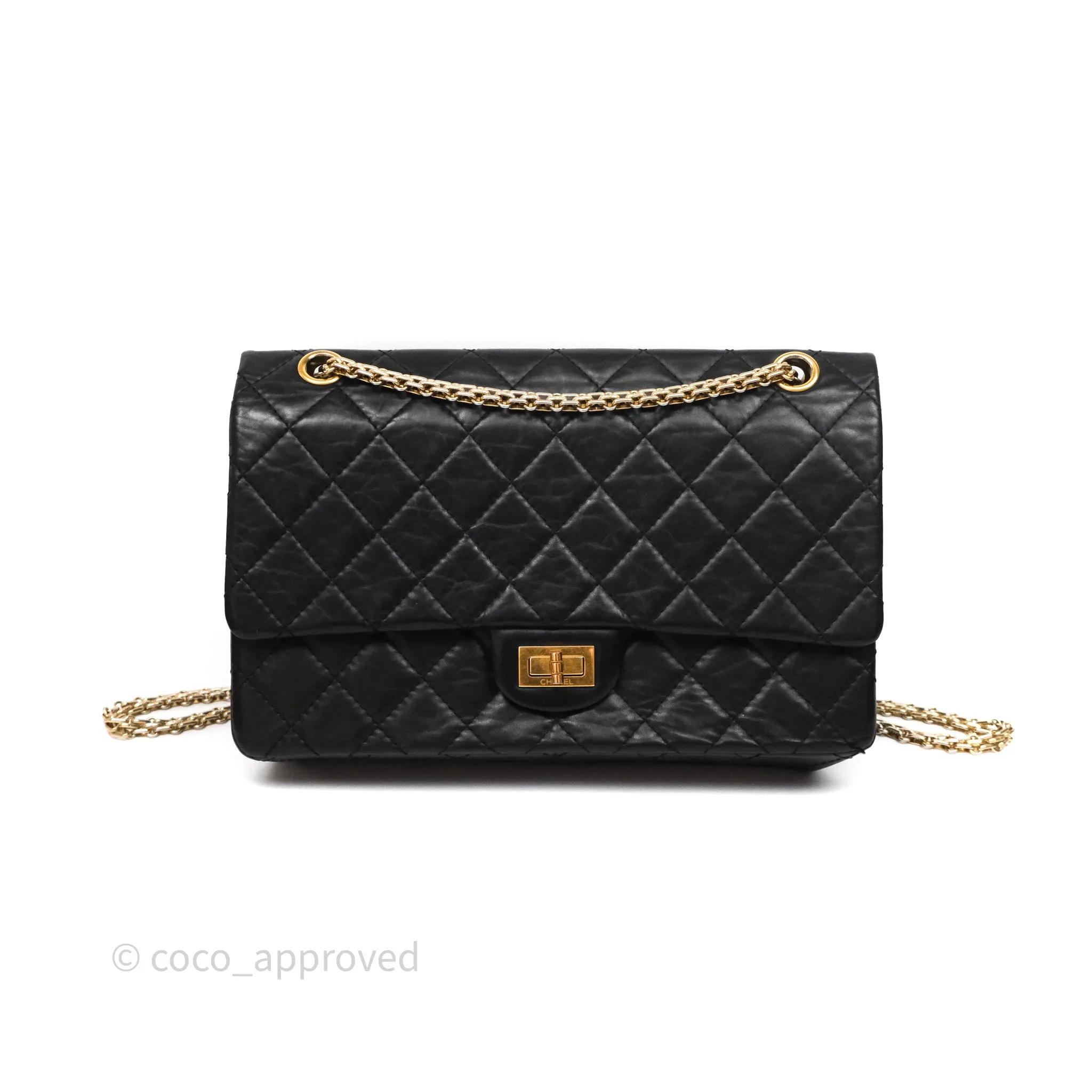 Chanel Reissue Quilted Aged Calfskin Black Gold Hardware 226