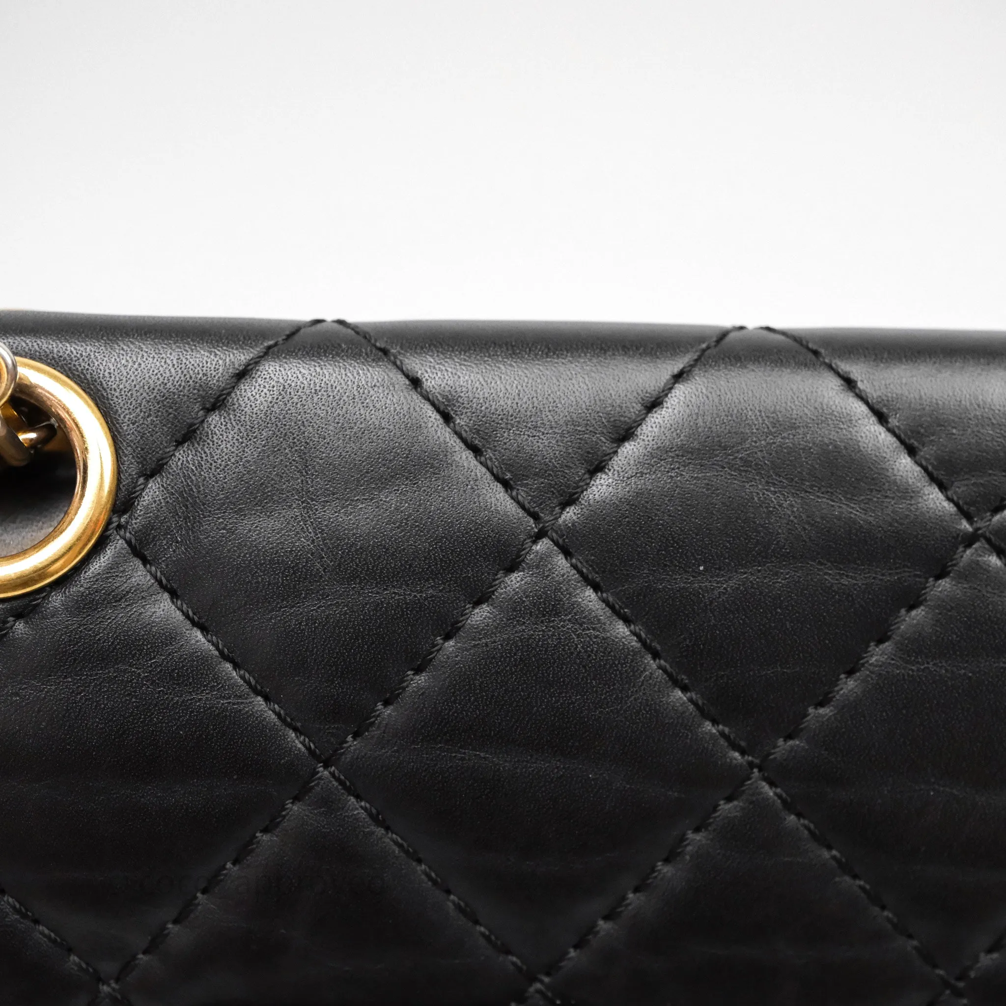 Chanel Reissue Quilted Aged Calfskin Black Gold Hardware 226