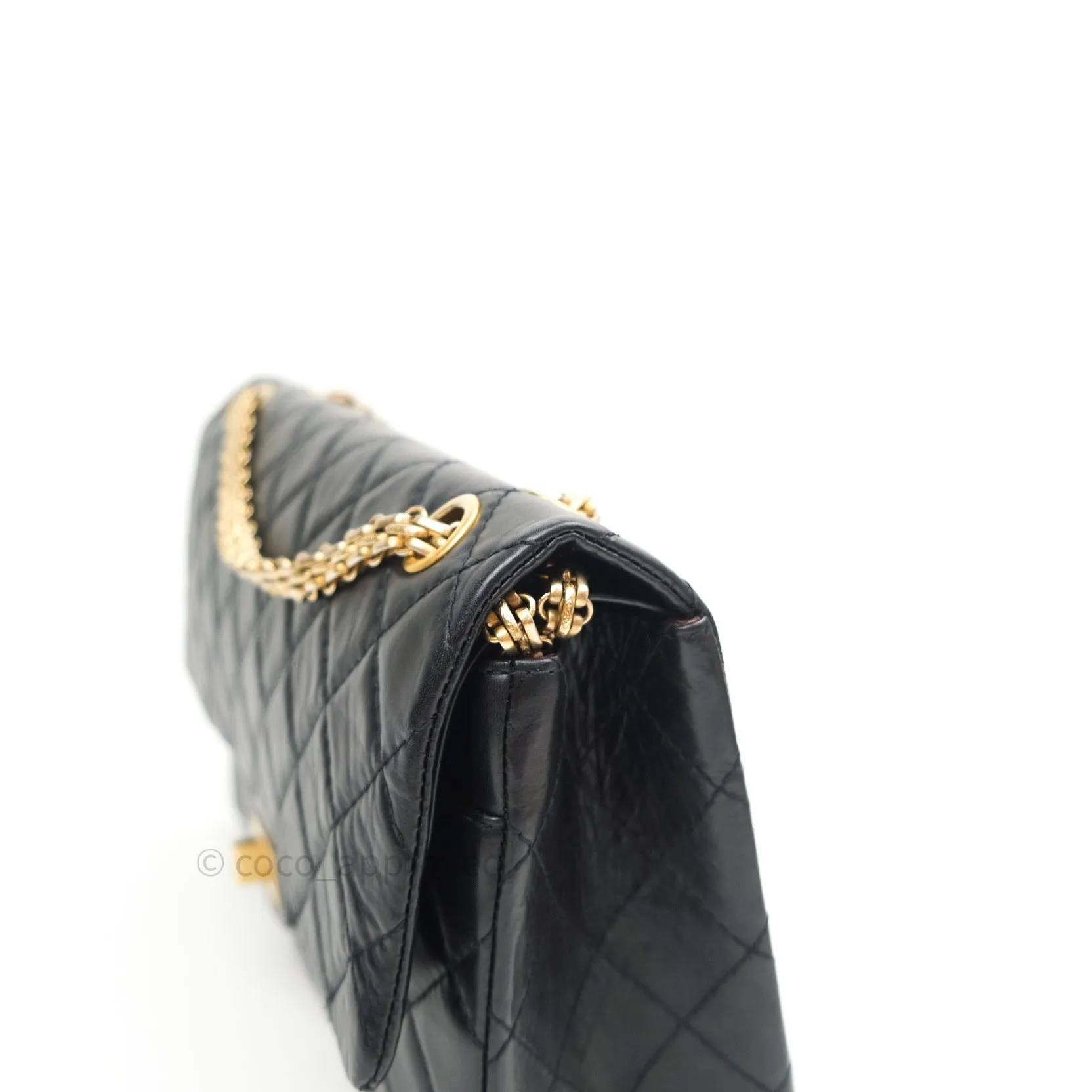 Chanel Reissue Quilted Aged Calfskin Black Gold Hardware 226