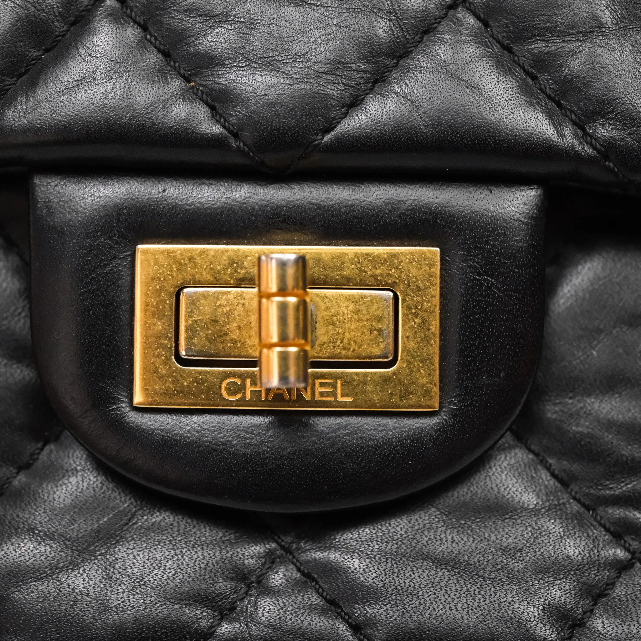 Chanel Reissue Quilted Aged Calfskin Black Gold Hardware 226