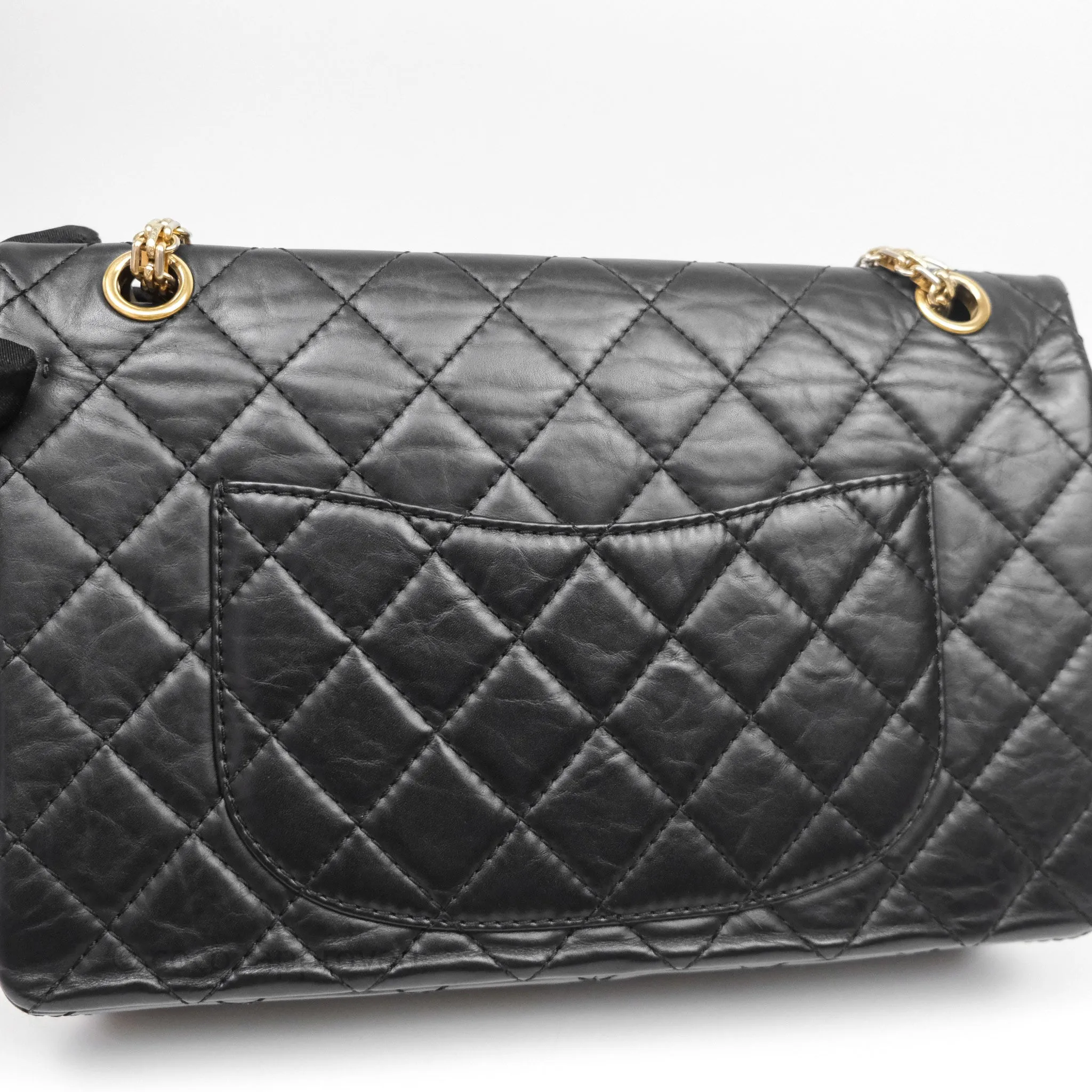 Chanel Reissue Quilted Aged Calfskin Black Gold Hardware 226