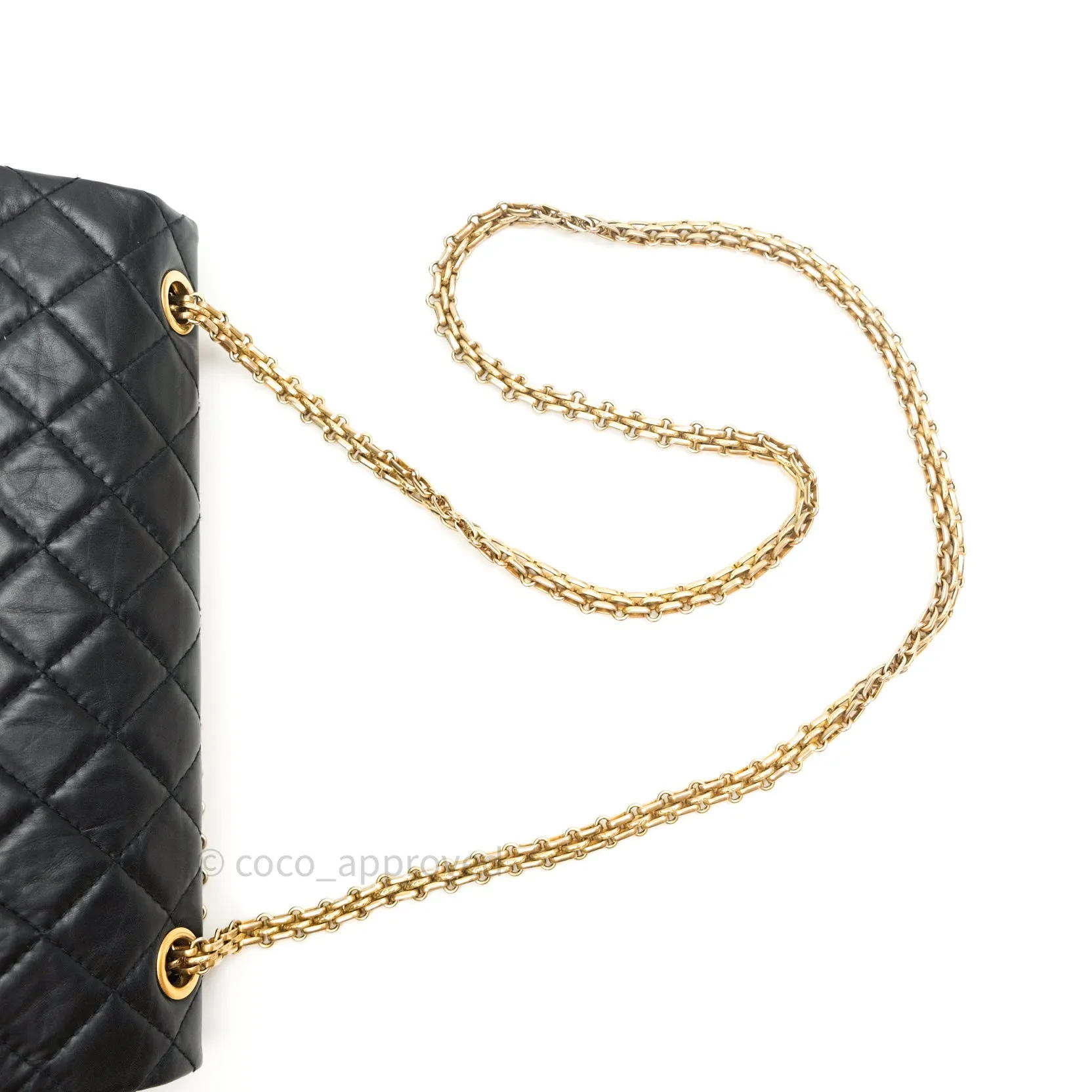 Chanel Reissue Quilted Aged Calfskin Black Gold Hardware 226