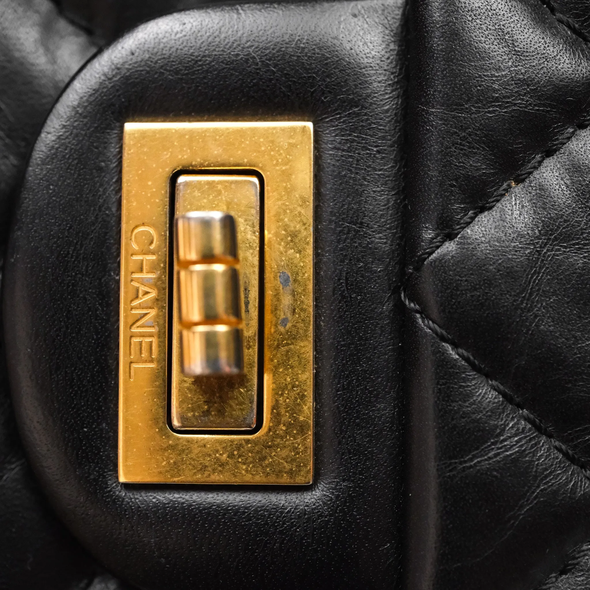 Chanel Reissue Quilted Aged Calfskin Black Gold Hardware 226