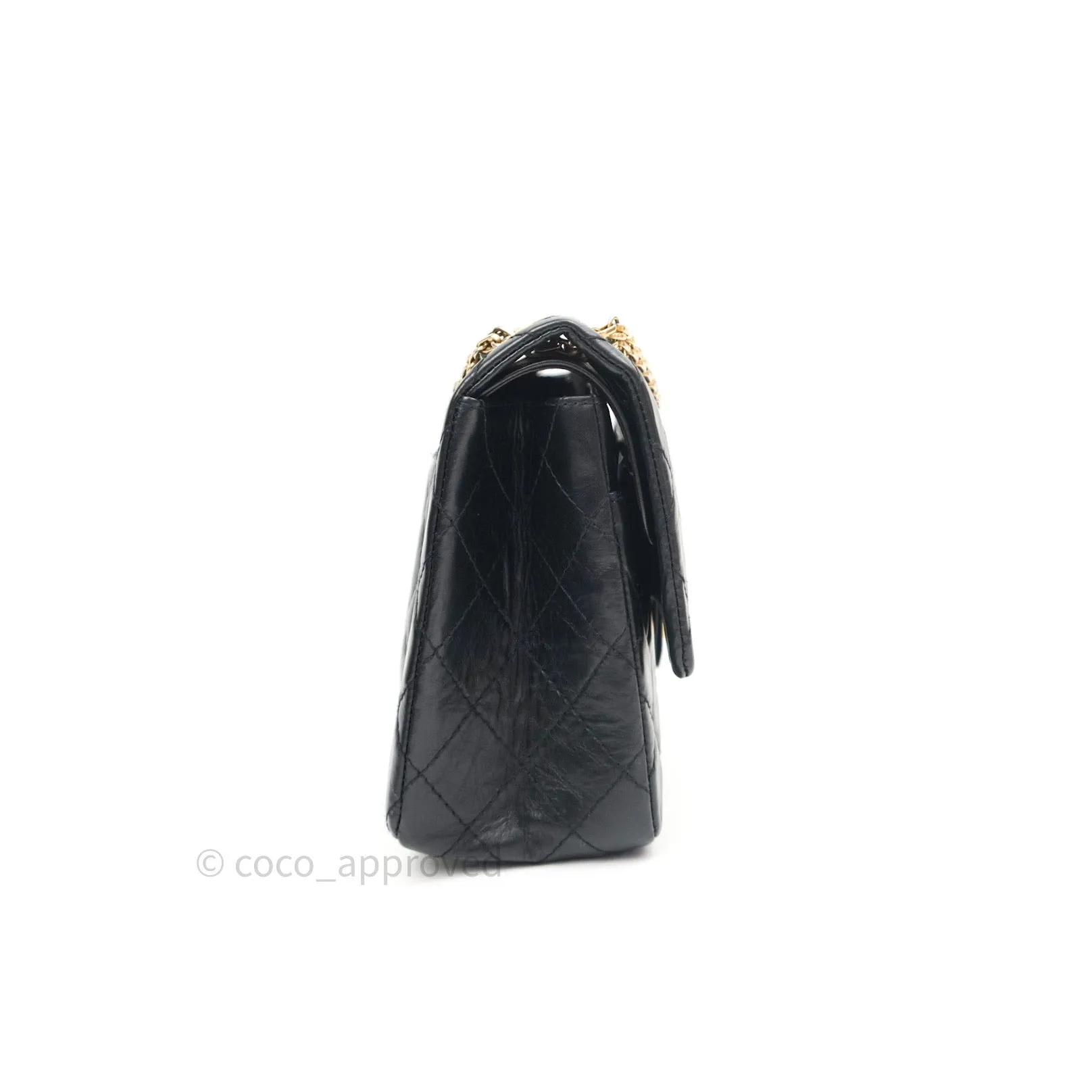 Chanel Reissue Quilted Aged Calfskin Black Gold Hardware 226