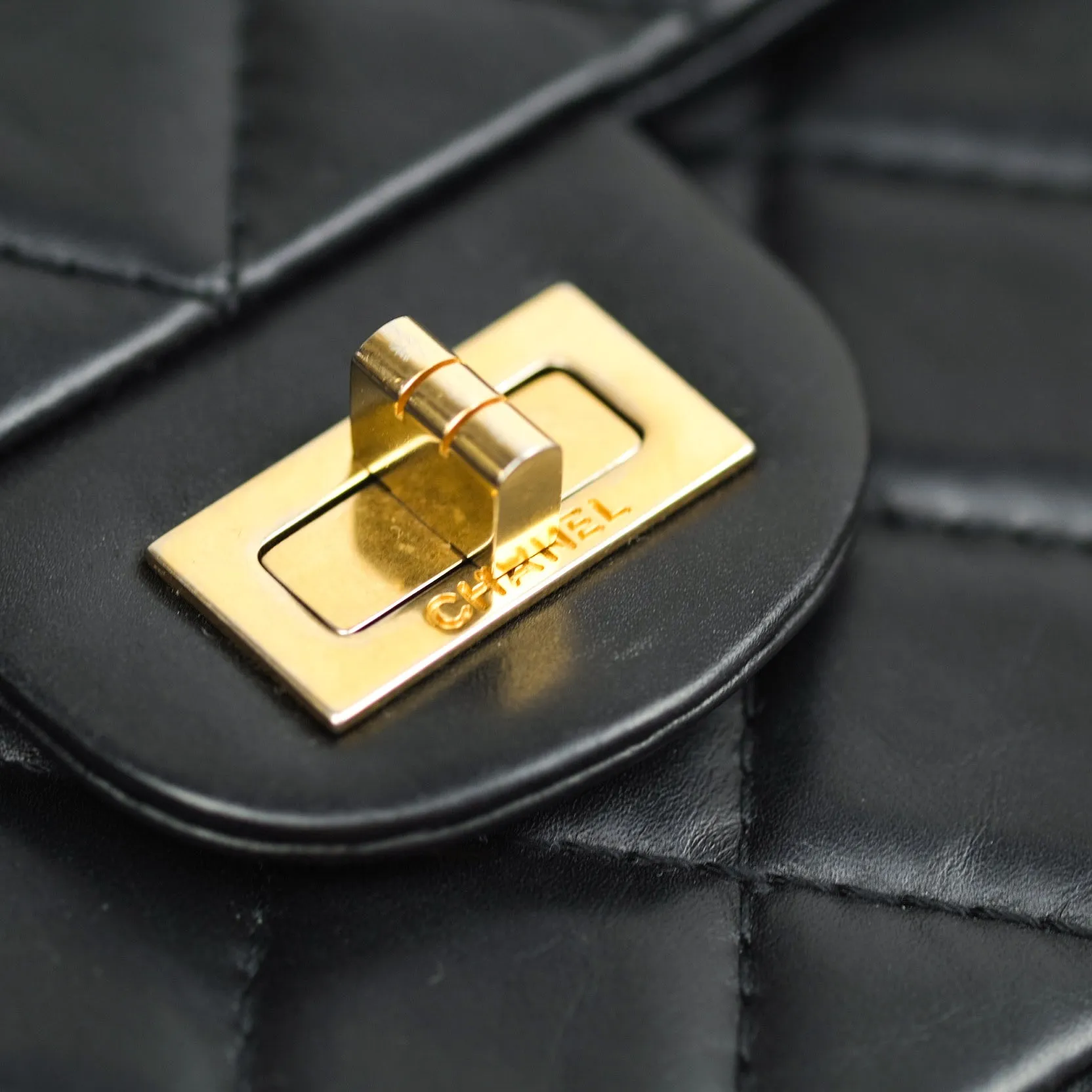 Chanel Reissue Quilted Aged Calfskin Black Gold Hardware 226