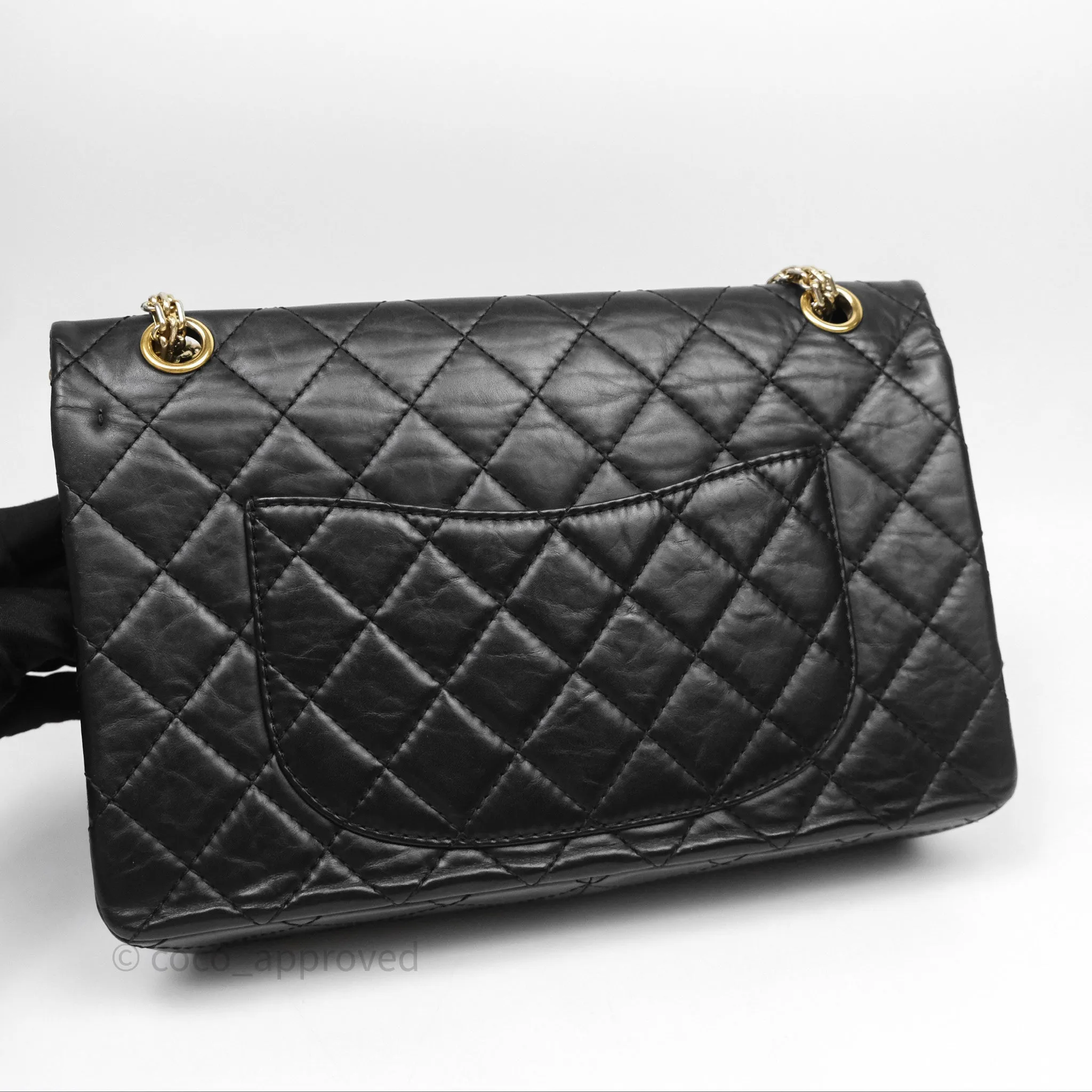 Chanel Reissue Quilted Aged Calfskin Black Gold Hardware 226
