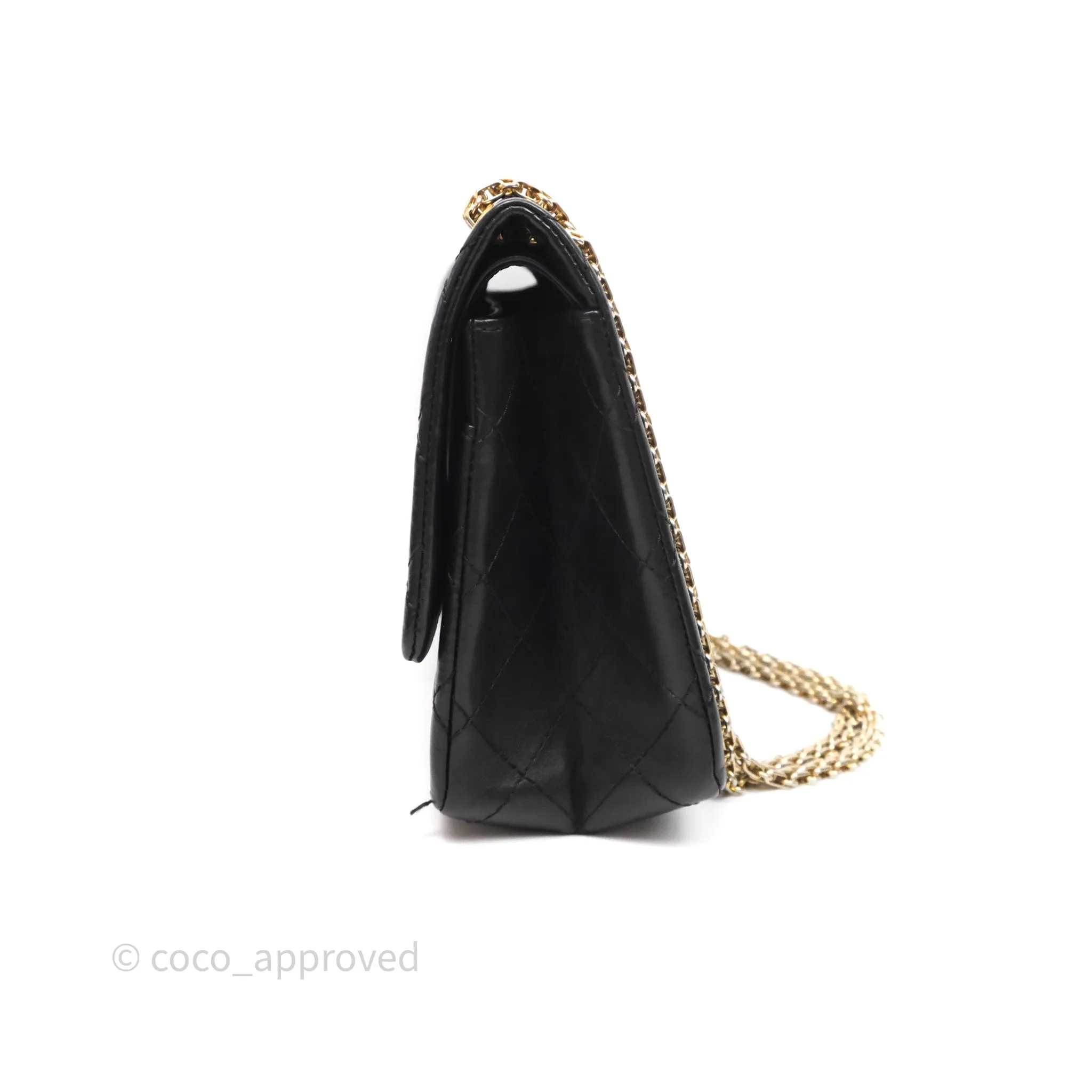 Chanel Reissue Quilted Aged Calfskin Black Gold Hardware 226
