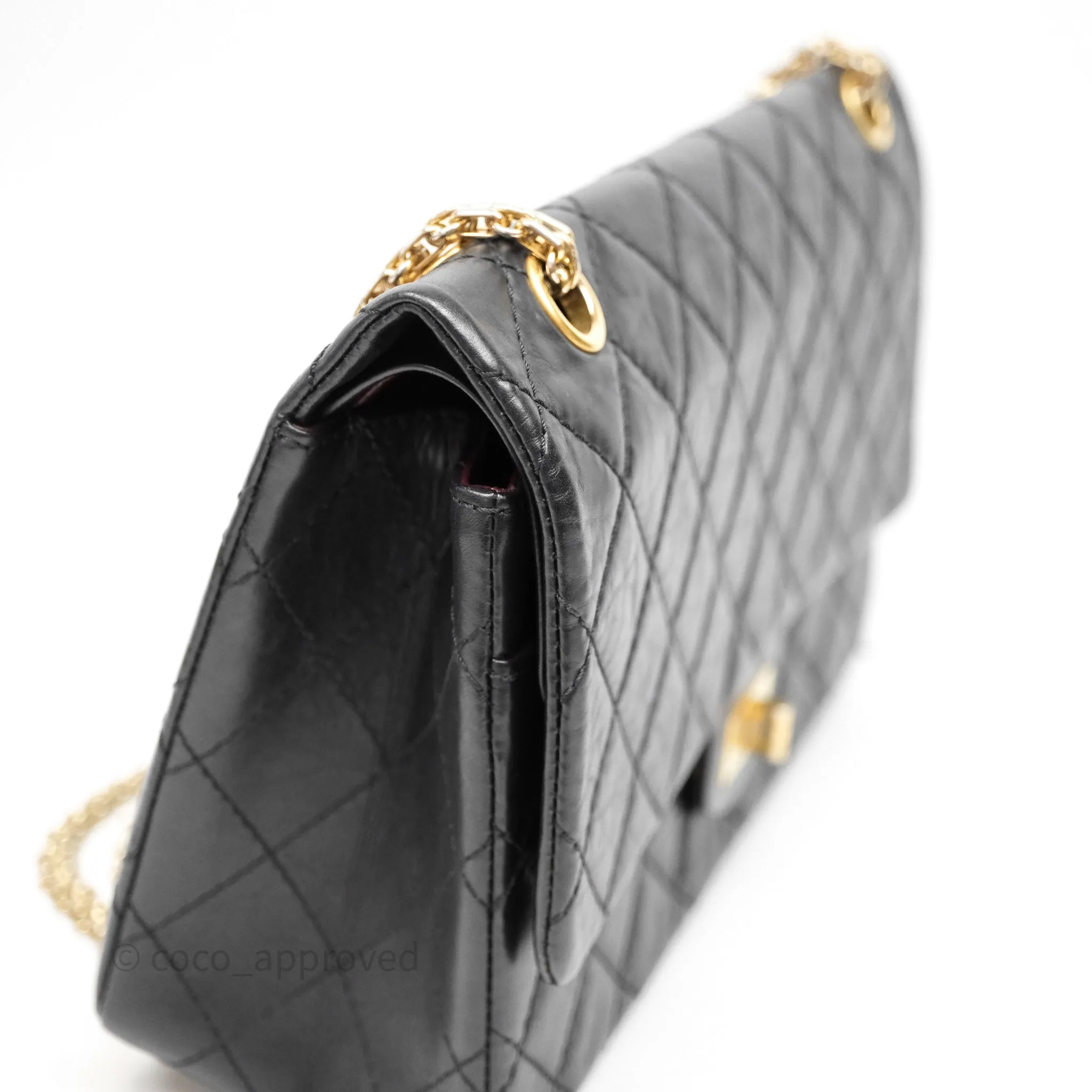 Chanel Reissue Quilted Aged Calfskin Black Gold Hardware 226
