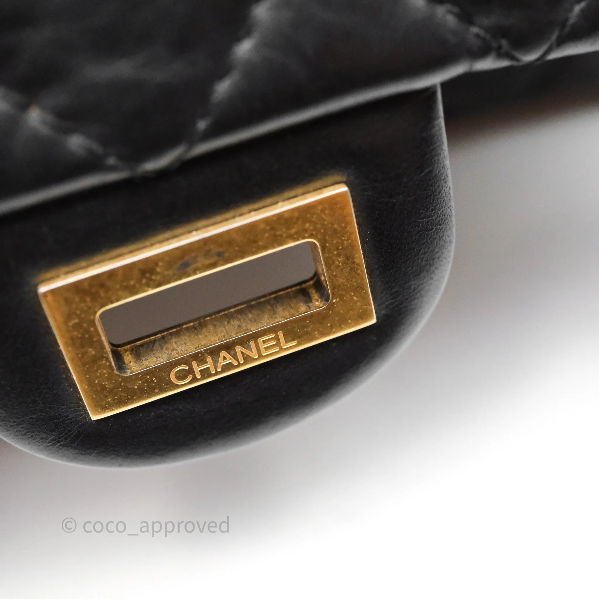 Chanel Reissue Quilted Aged Calfskin Black Gold Hardware 226