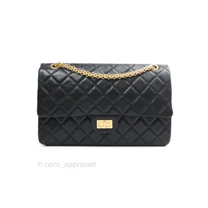 Chanel Reissue Quilted Aged Calfskin Black Gold Hardware 226