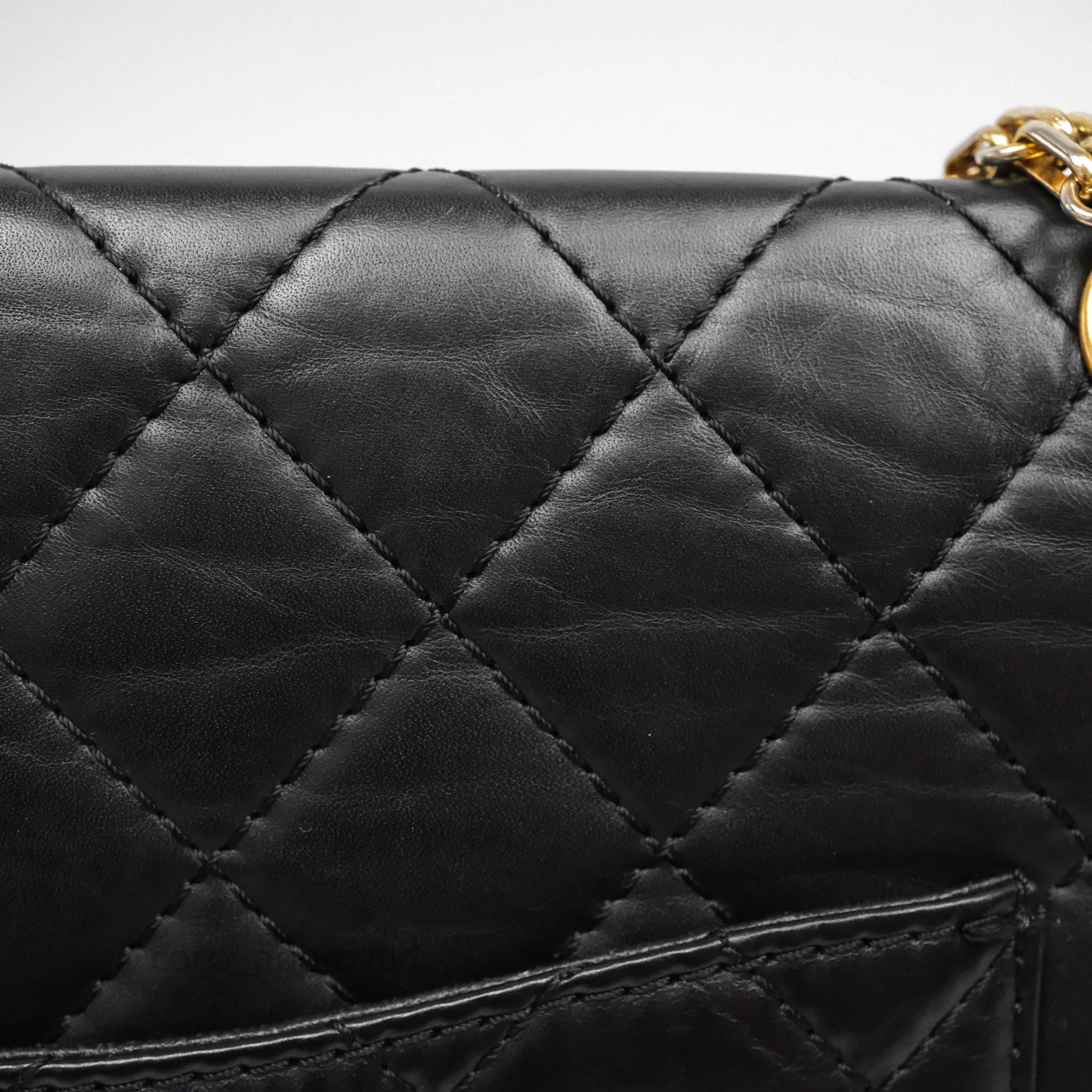 Chanel Reissue Quilted Aged Calfskin Black Gold Hardware 226