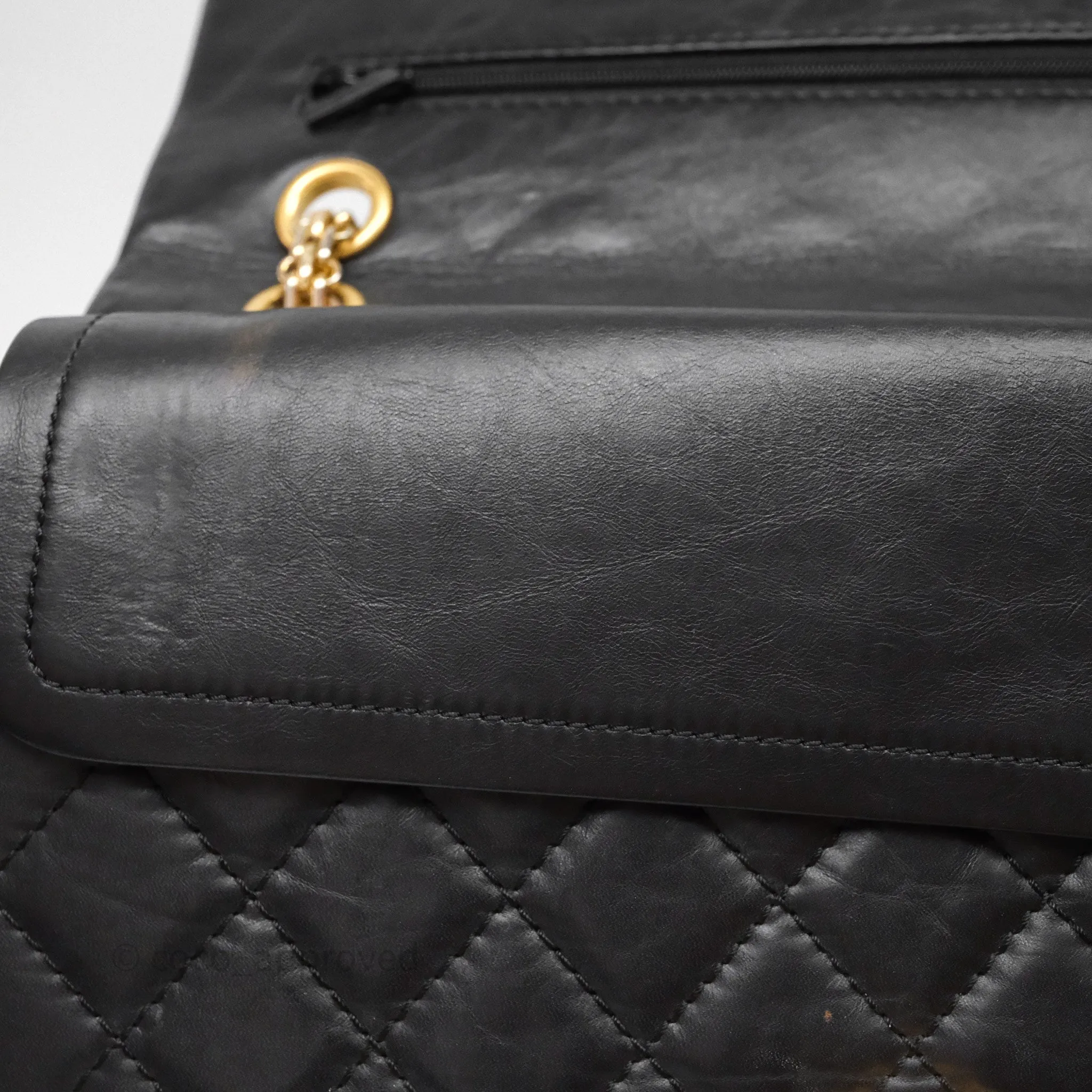 Chanel Reissue Quilted Aged Calfskin Black Gold Hardware 226