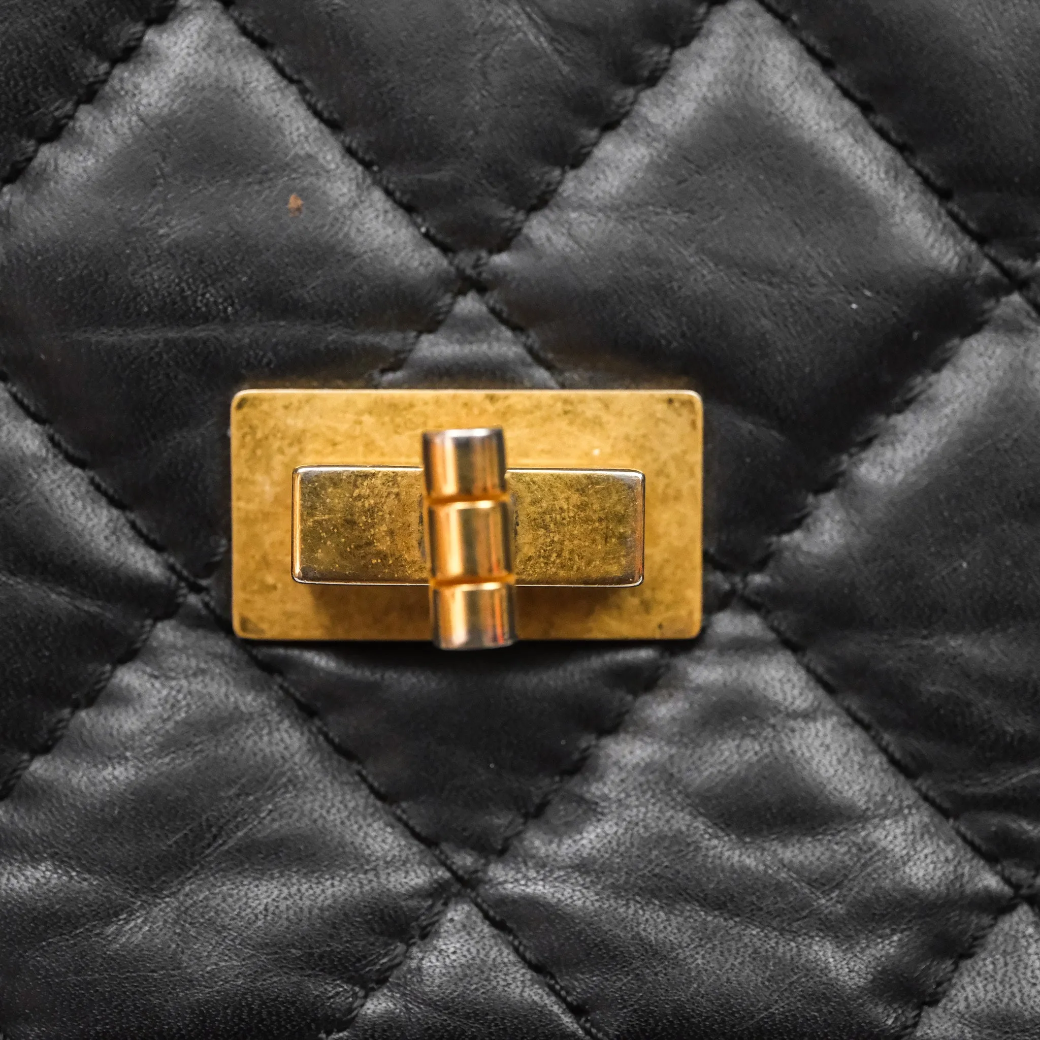 Chanel Reissue Quilted Aged Calfskin Black Gold Hardware 226
