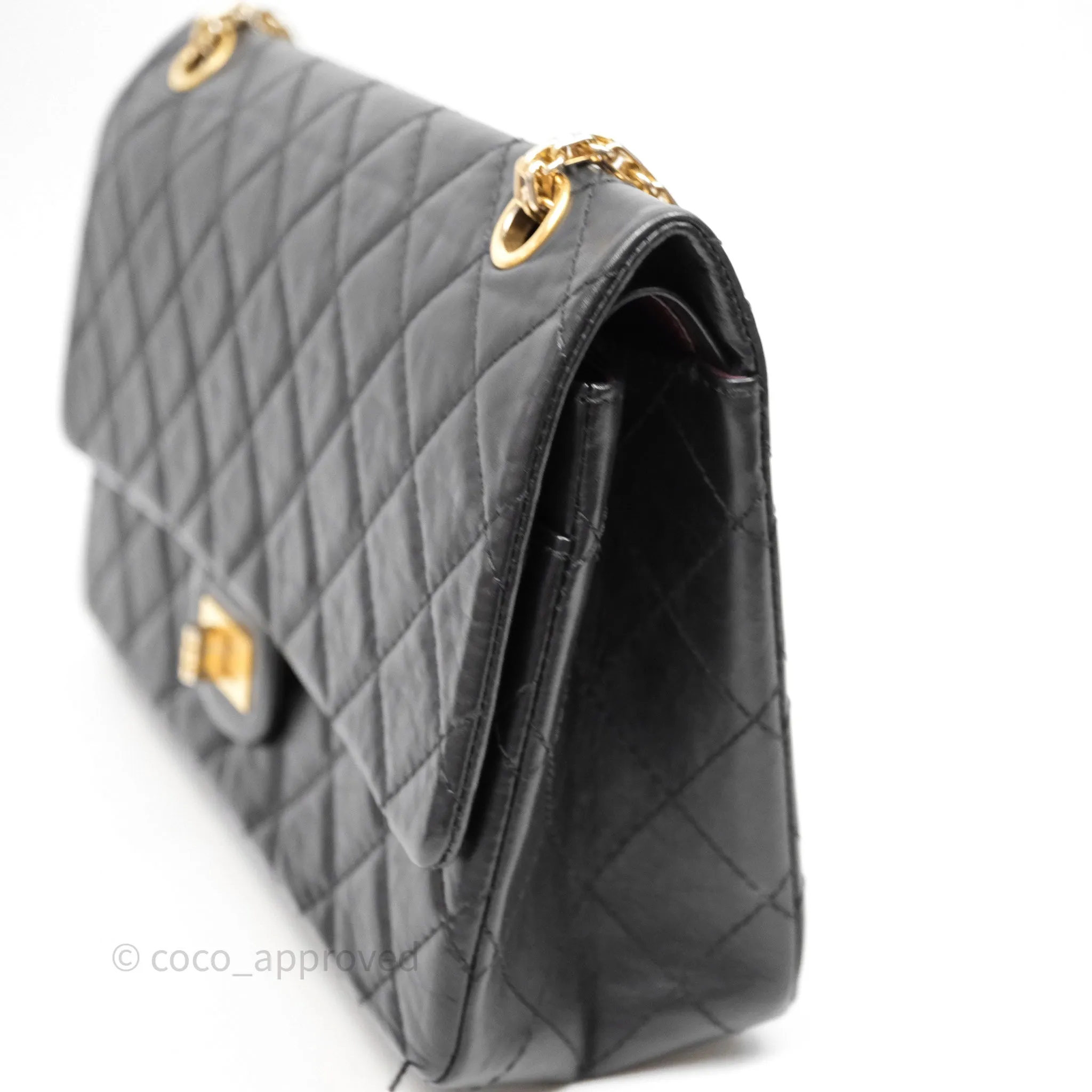 Chanel Reissue Quilted Aged Calfskin Black Gold Hardware 226