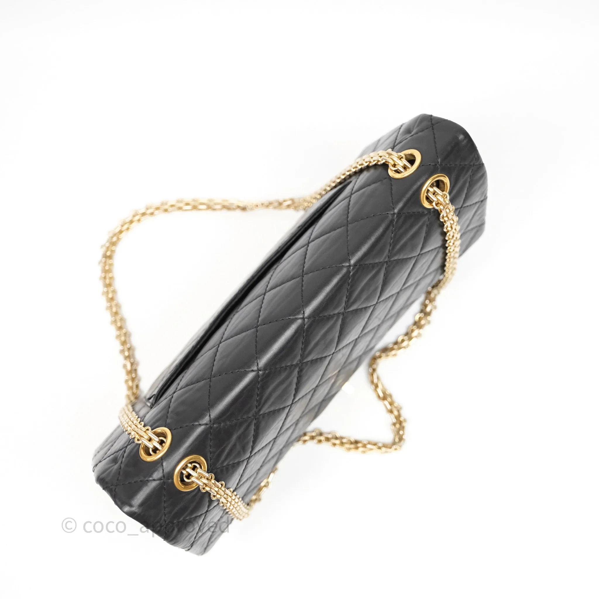 Chanel Reissue Quilted Aged Calfskin Black Gold Hardware 226