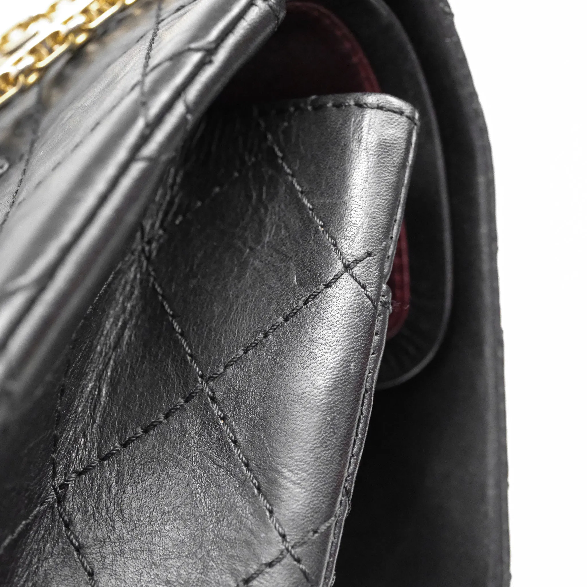 Chanel Reissue Quilted Aged Calfskin Black Gold Hardware 226