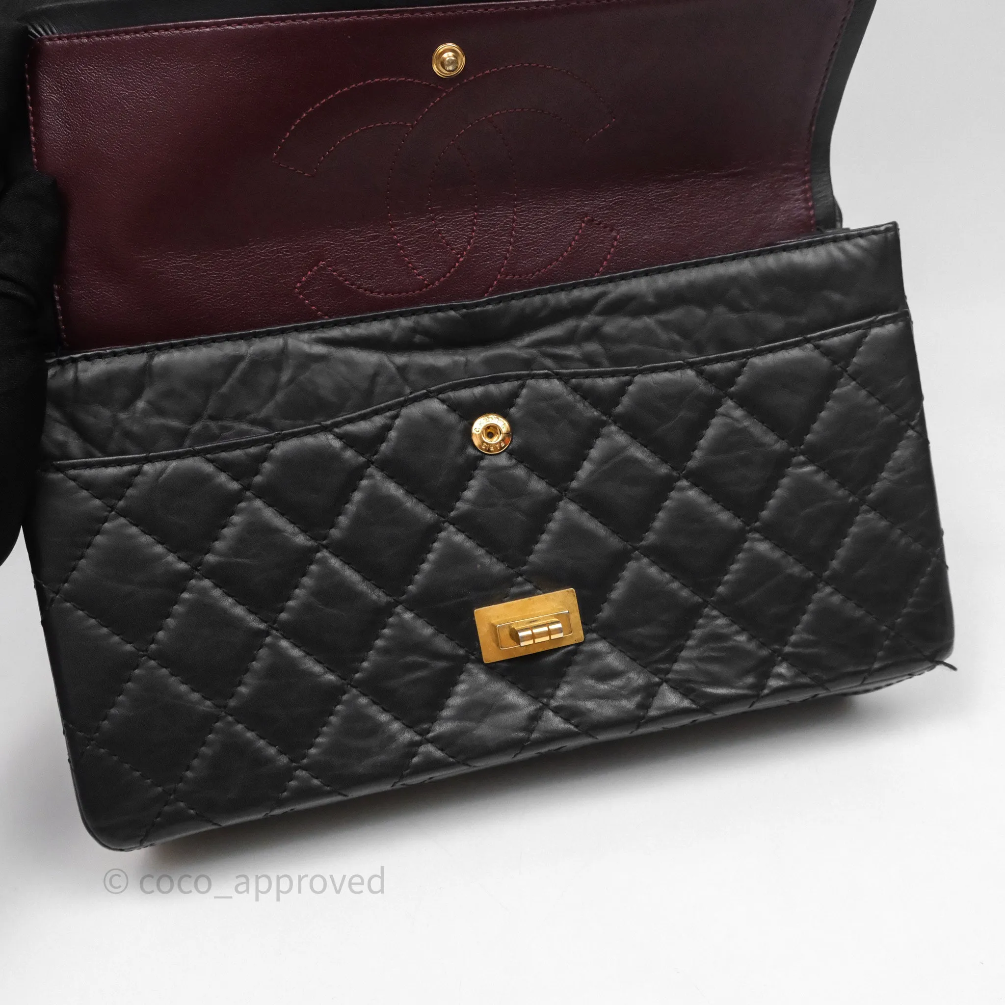 Chanel Reissue Quilted Aged Calfskin Black Gold Hardware 226