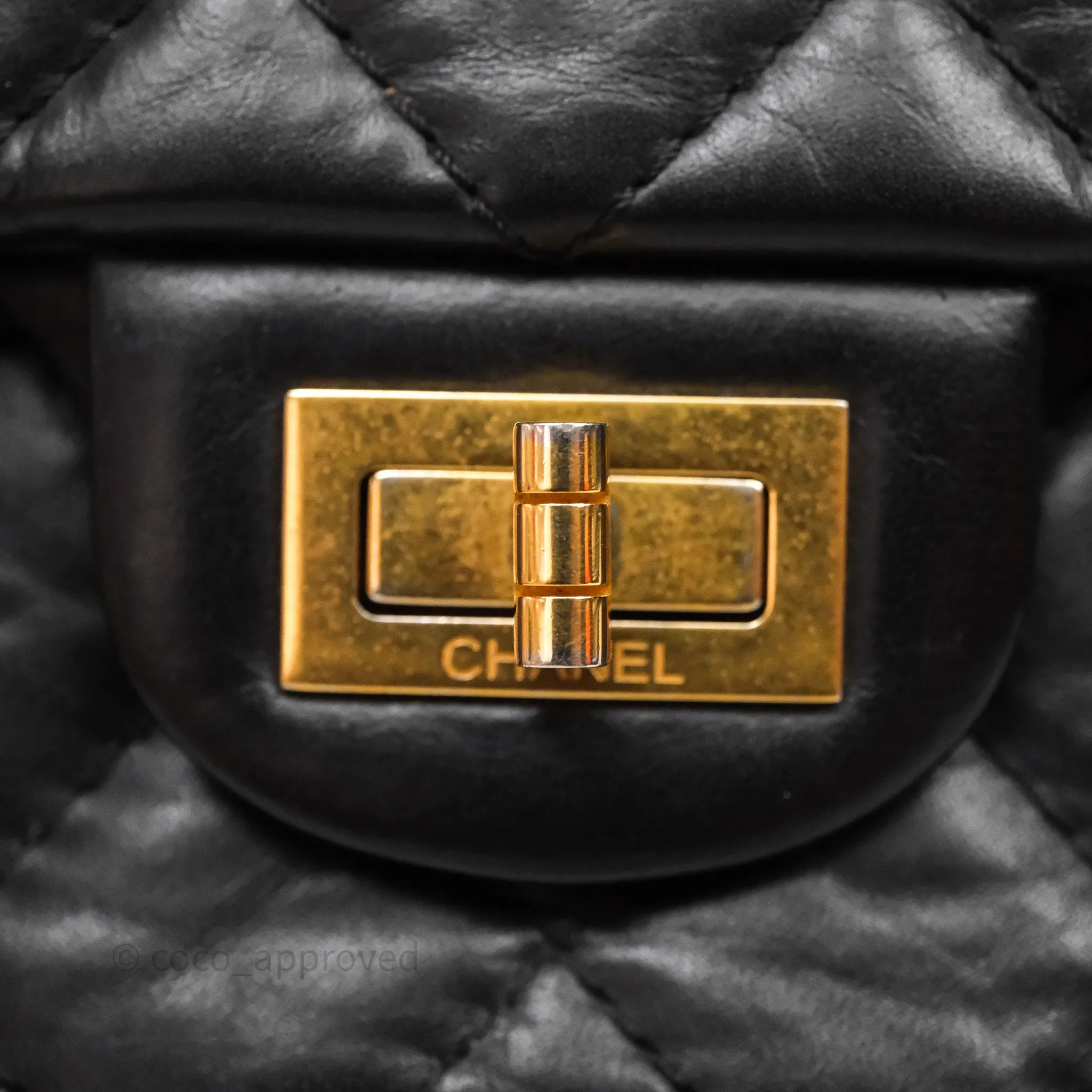 Chanel Reissue Quilted Aged Calfskin Black Gold Hardware 226