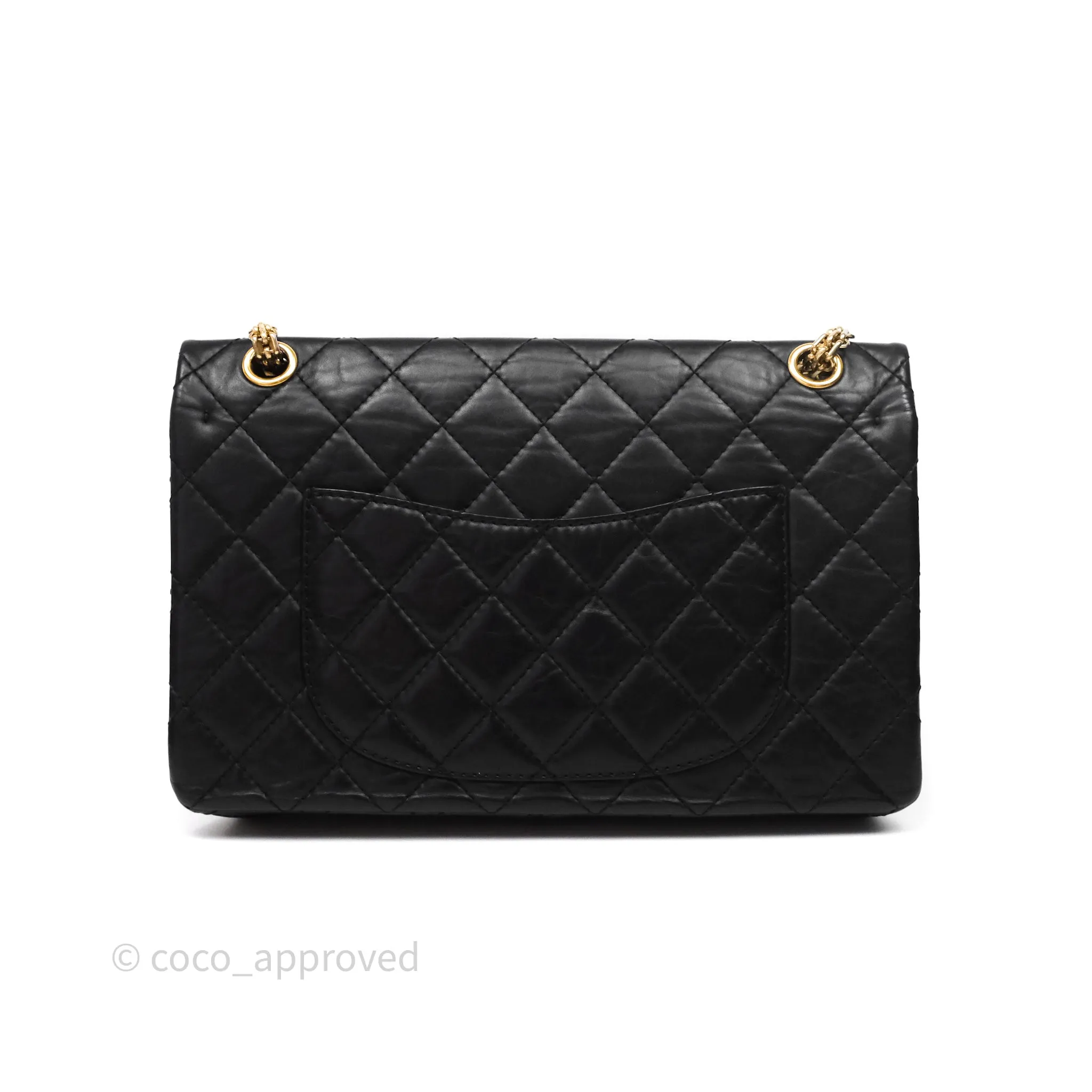 Chanel Reissue Quilted Aged Calfskin Black Gold Hardware 226
