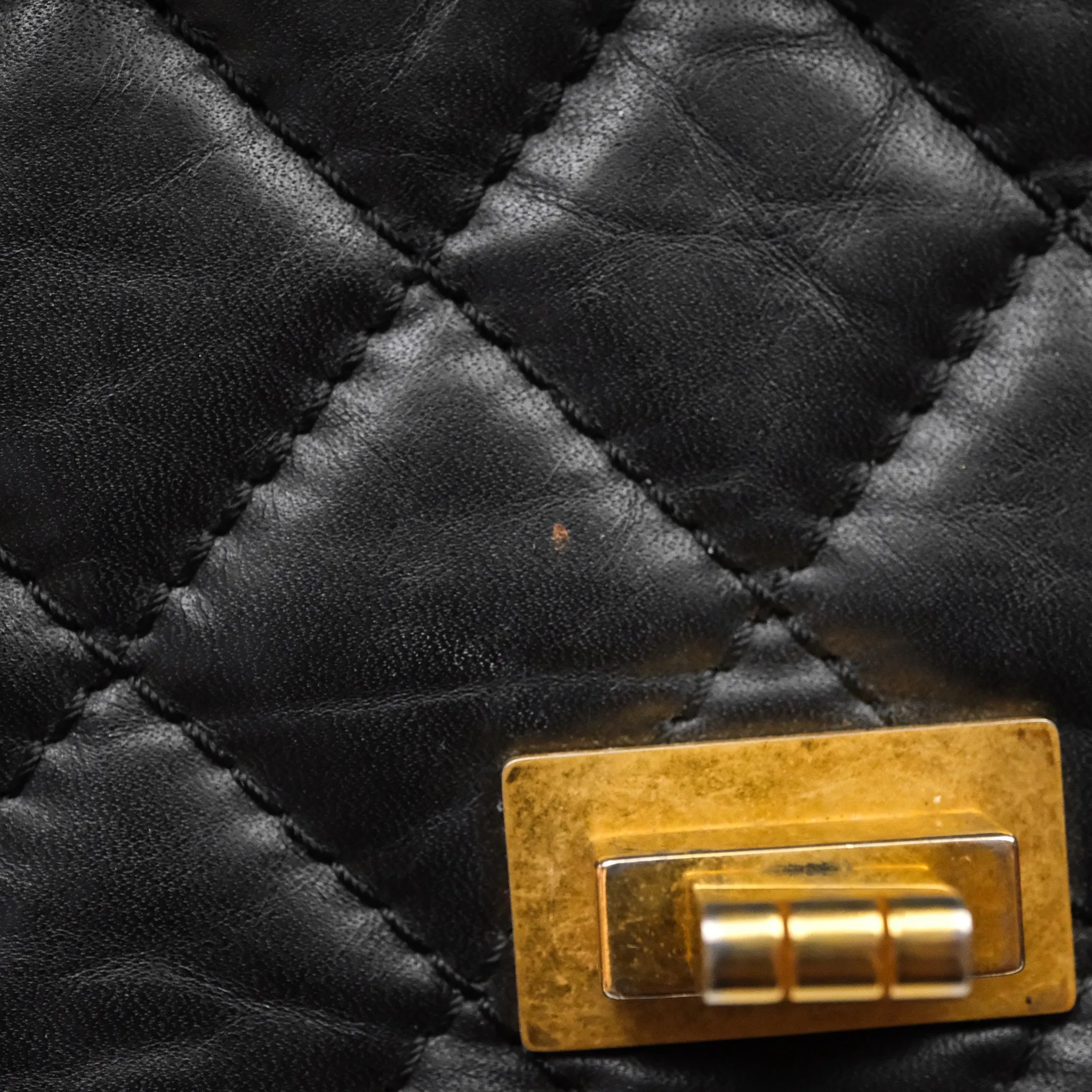 Chanel Reissue Quilted Aged Calfskin Black Gold Hardware 226