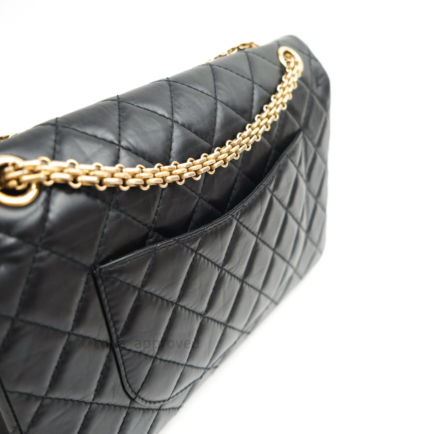 Chanel Reissue Quilted Aged Calfskin Black Gold Hardware 226