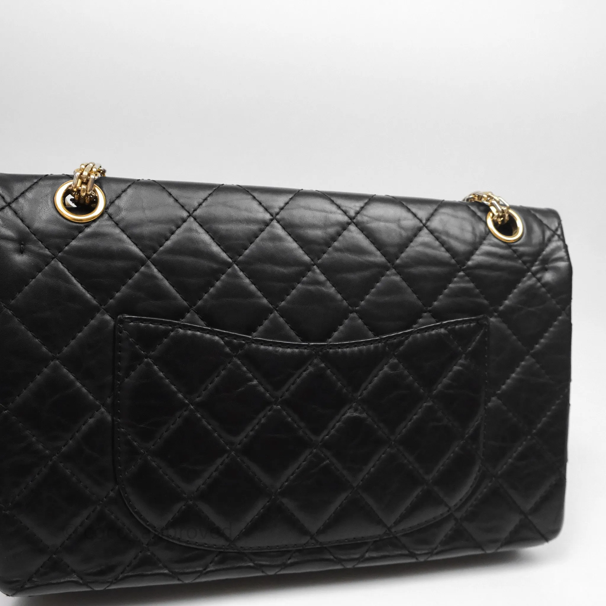 Chanel Reissue Quilted Aged Calfskin Black Gold Hardware 226