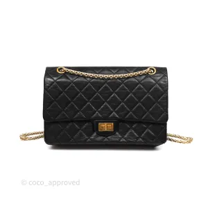 Chanel Reissue Quilted Aged Calfskin Black Gold Hardware 226