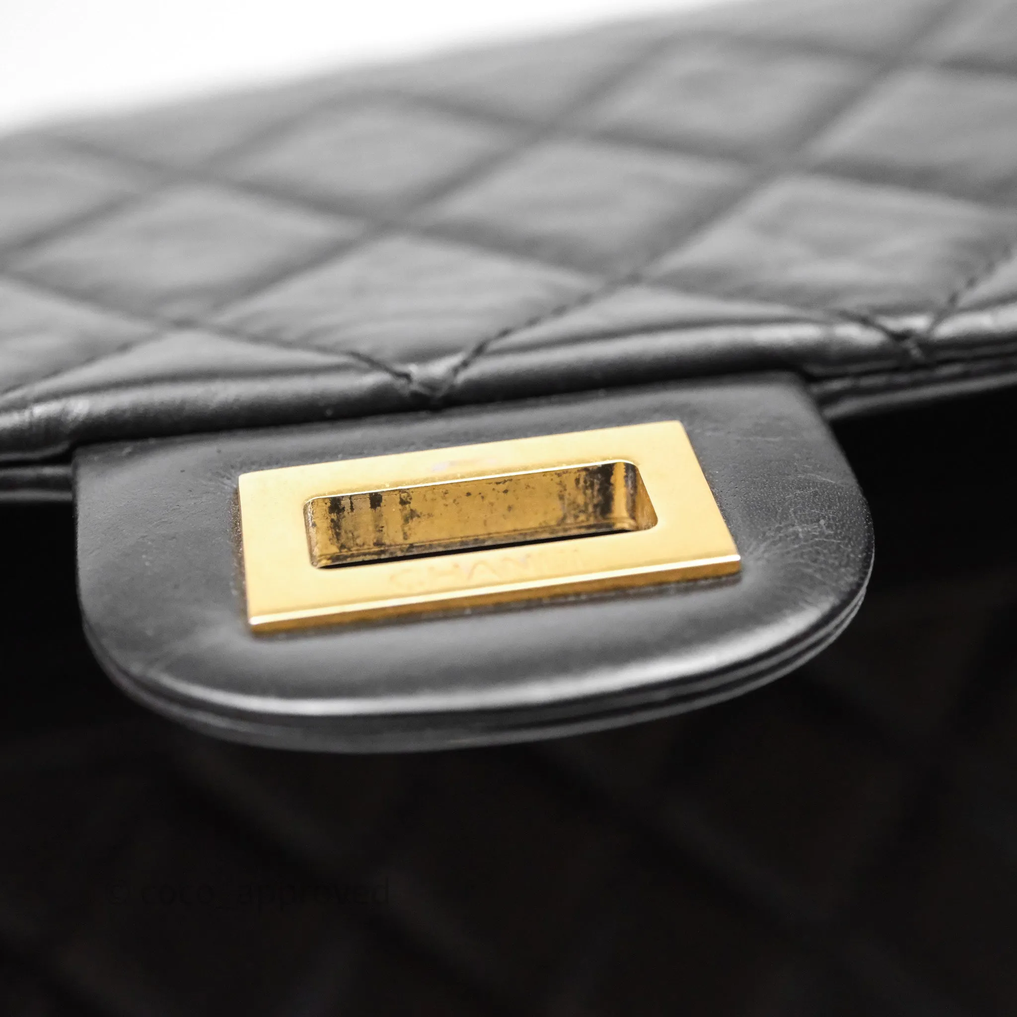 Chanel Reissue Quilted Aged Calfskin Black Gold Hardware 226