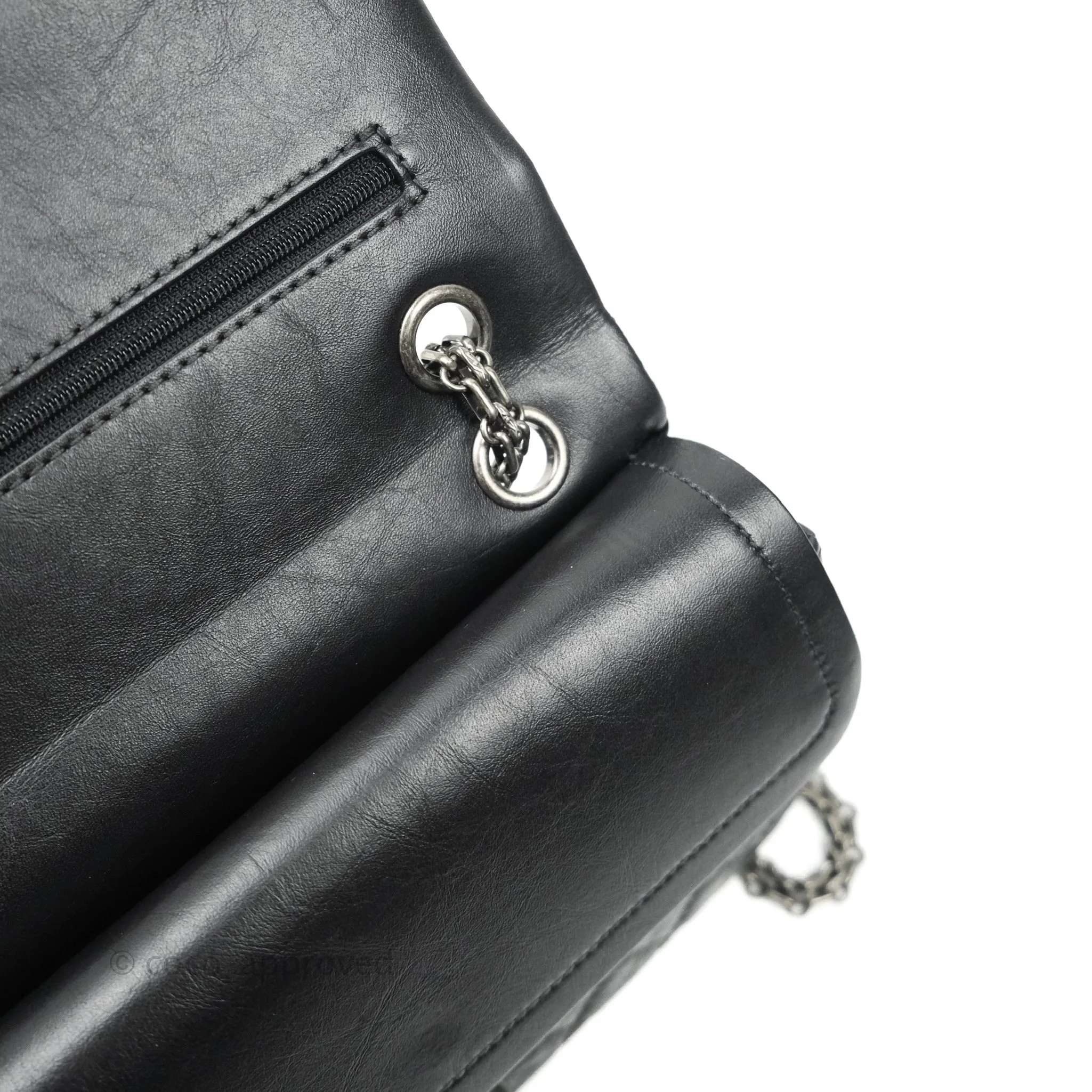 Chanel Reissue Quilted Aged Calfskin Black Ruthenium Hardware 225