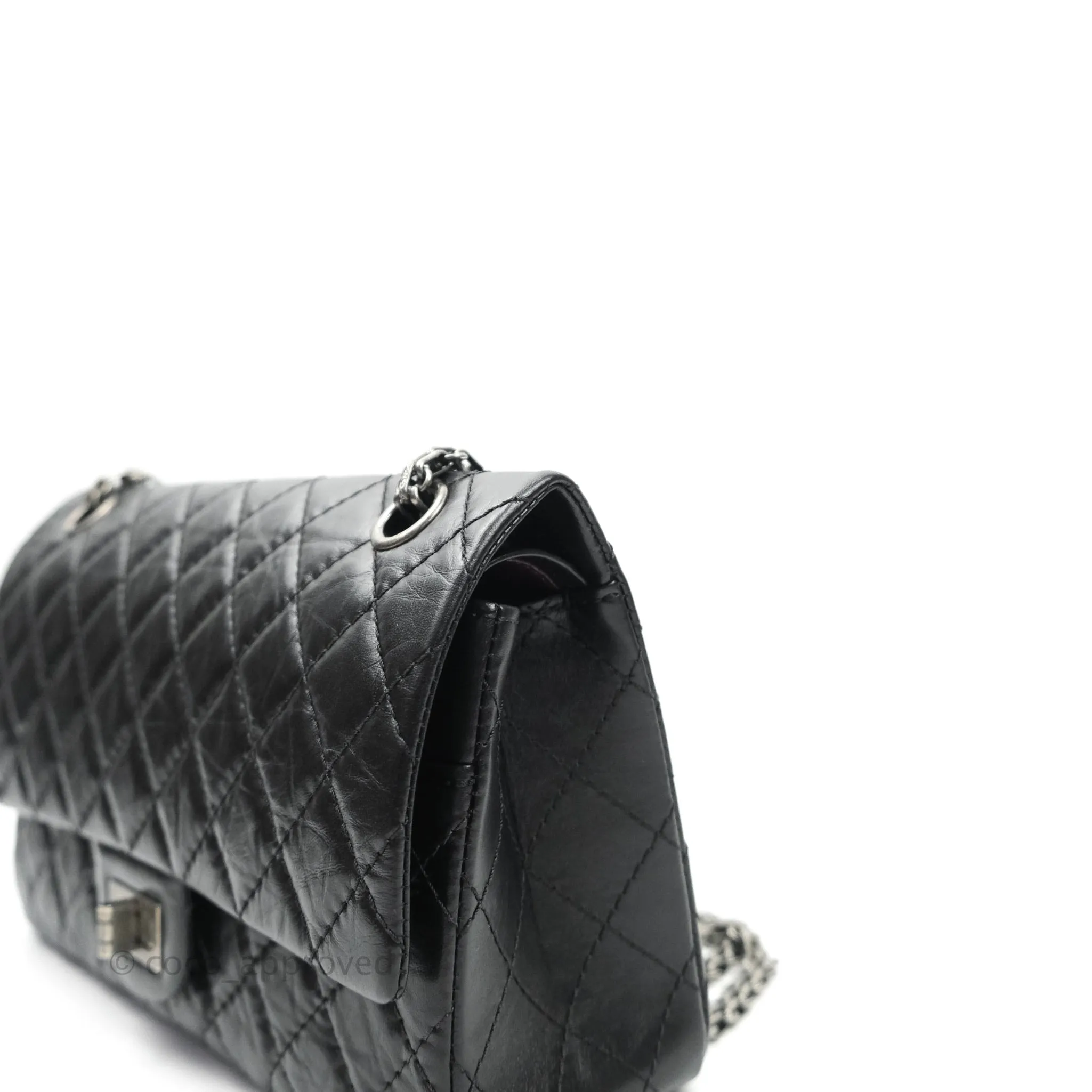 Chanel Reissue Quilted Aged Calfskin Black Ruthenium Hardware 225
