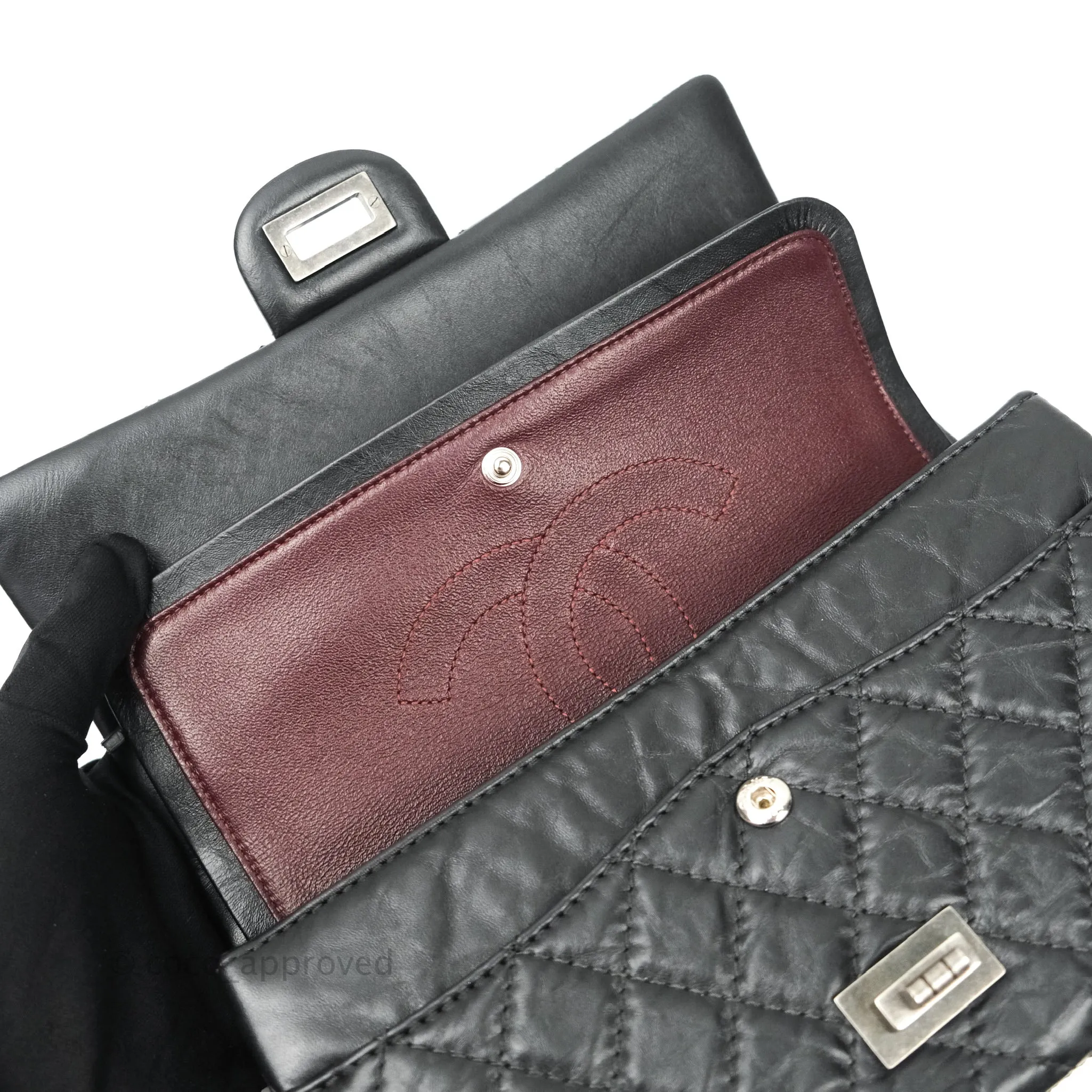 Chanel Reissue Quilted Aged Calfskin Black Ruthenium Hardware 225