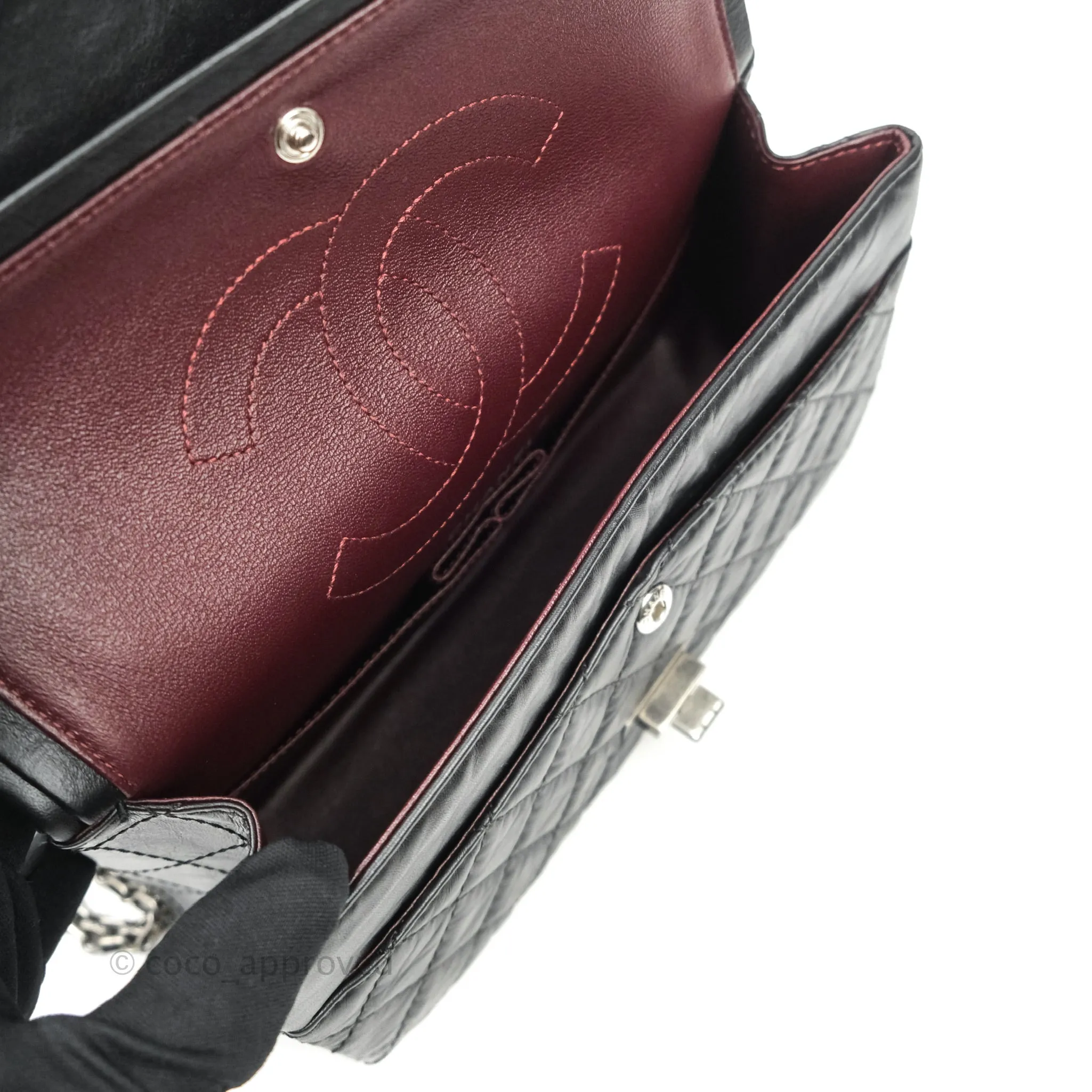 Chanel Reissue Quilted Aged Calfskin Black Ruthenium Hardware 225