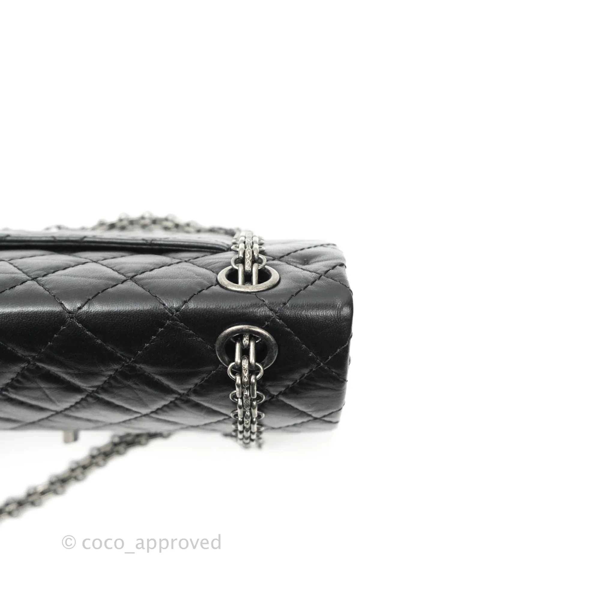 Chanel Reissue Quilted Aged Calfskin Black Ruthenium Hardware 225