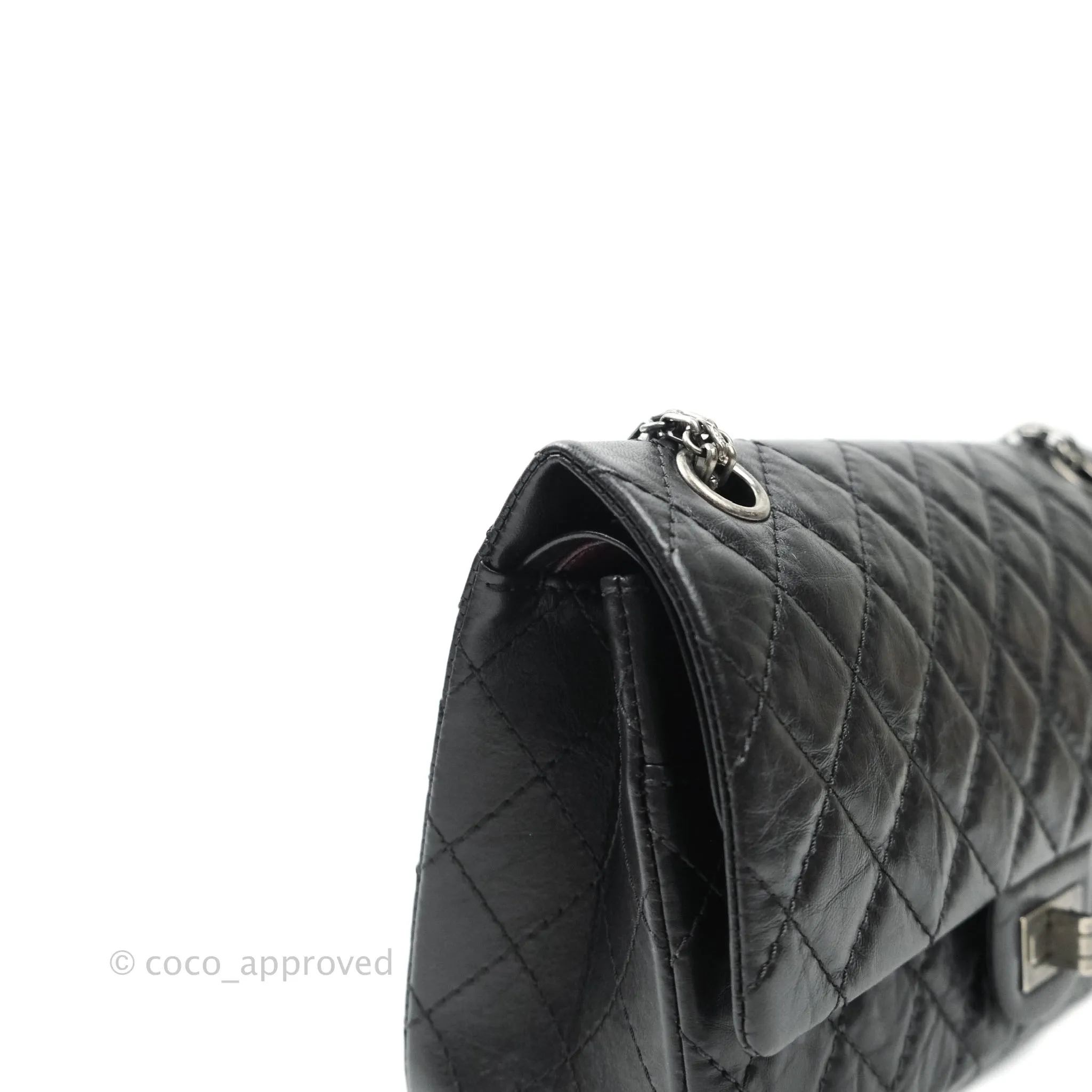 Chanel Reissue Quilted Aged Calfskin Black Ruthenium Hardware 225