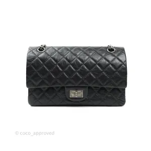 Chanel Reissue Quilted Aged Calfskin Black Ruthenium Hardware 225