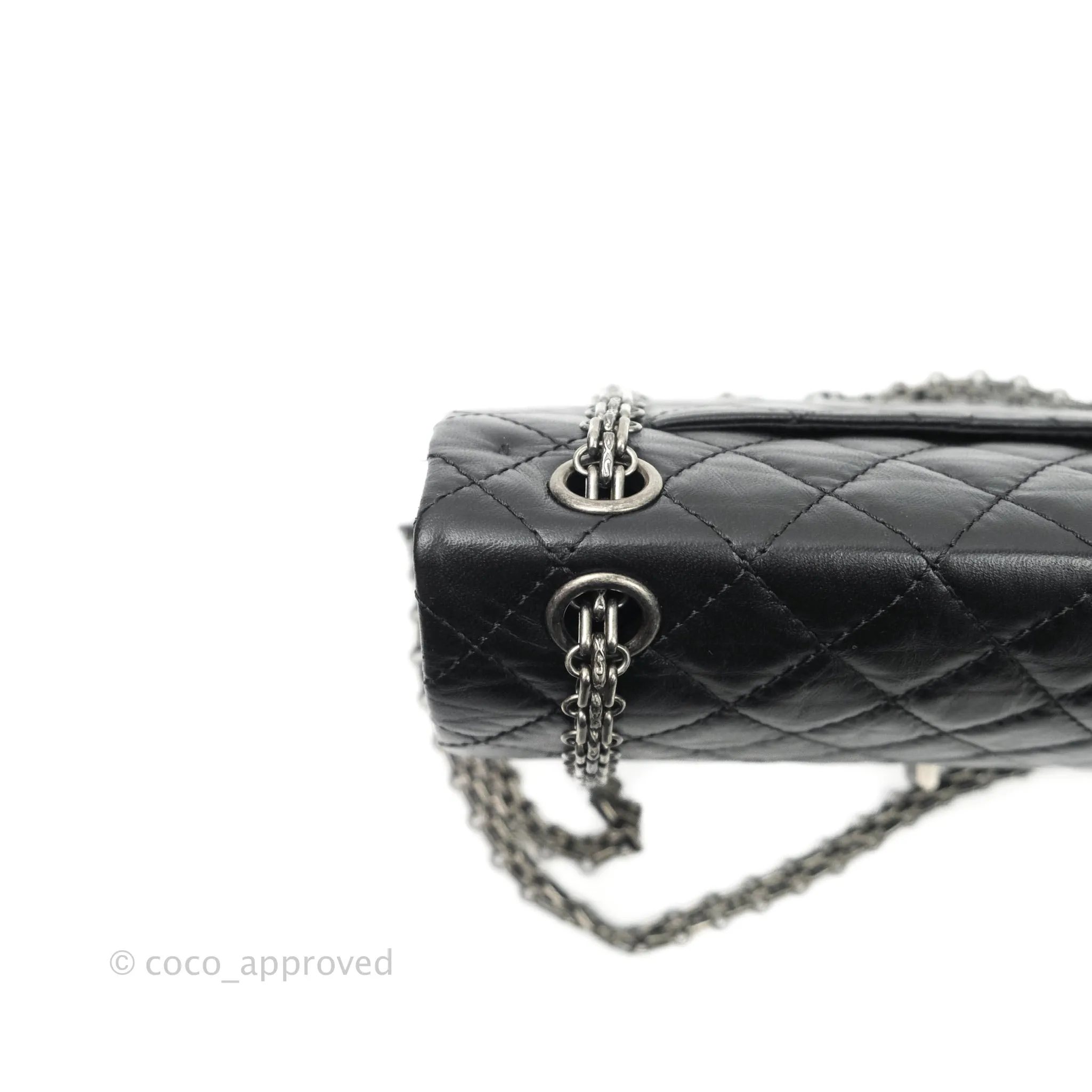 Chanel Reissue Quilted Aged Calfskin Black Ruthenium Hardware 225