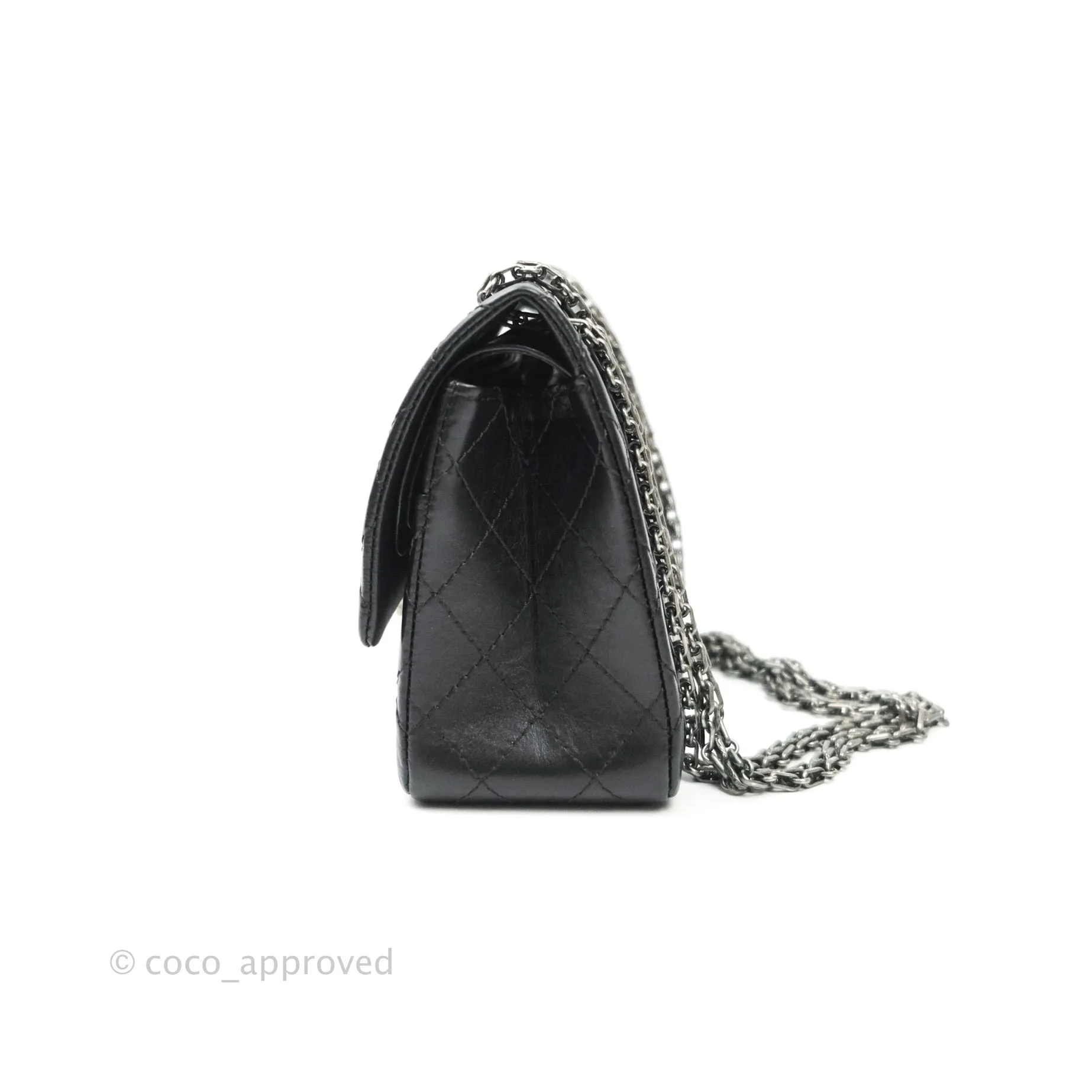 Chanel Reissue Quilted Aged Calfskin Black Ruthenium Hardware 225