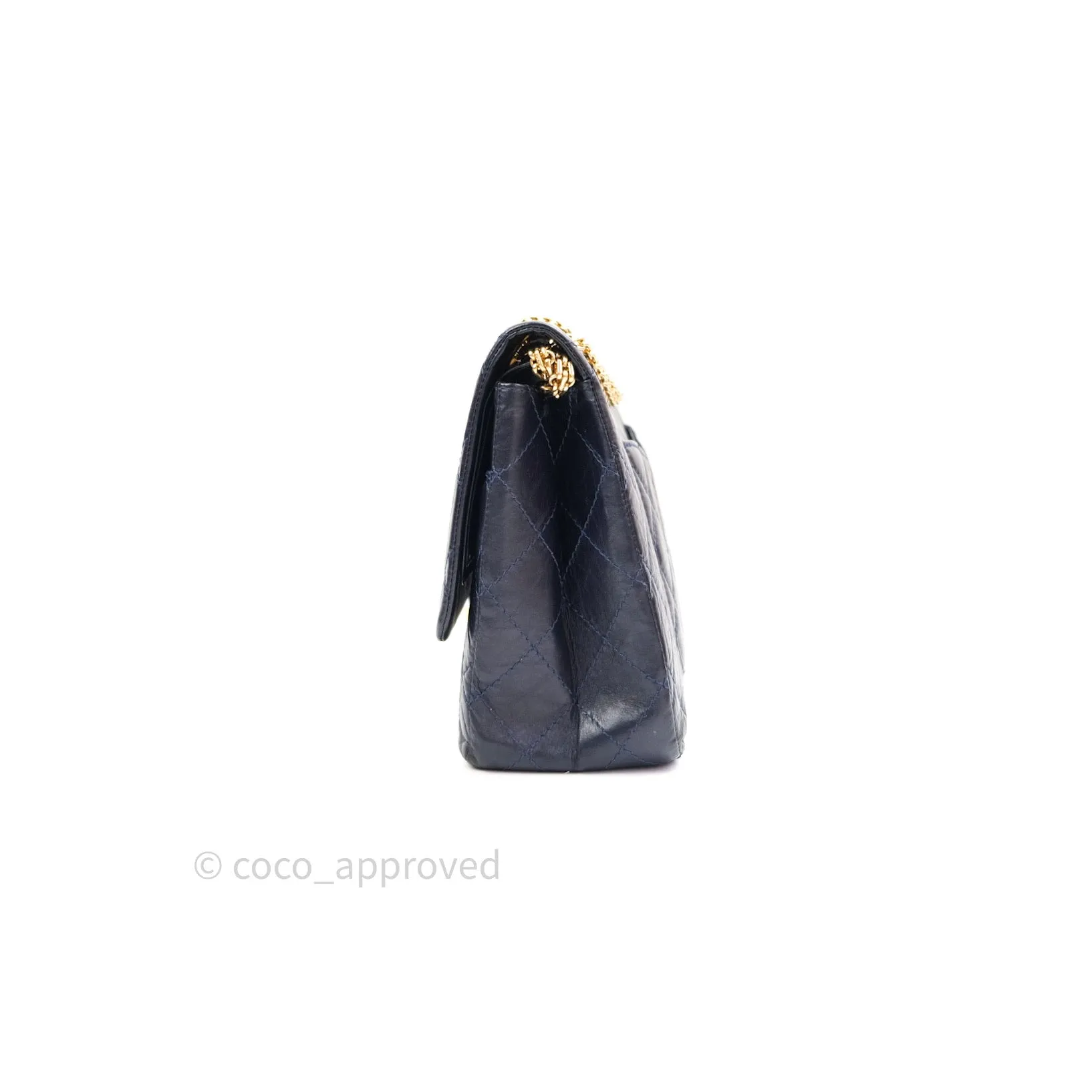 Chanel Reissue Quilted Aged Calfskin Dark Navy Gold Hardware 227