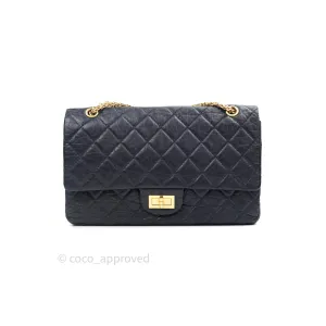 Chanel Reissue Quilted Aged Calfskin Dark Navy Gold Hardware 227