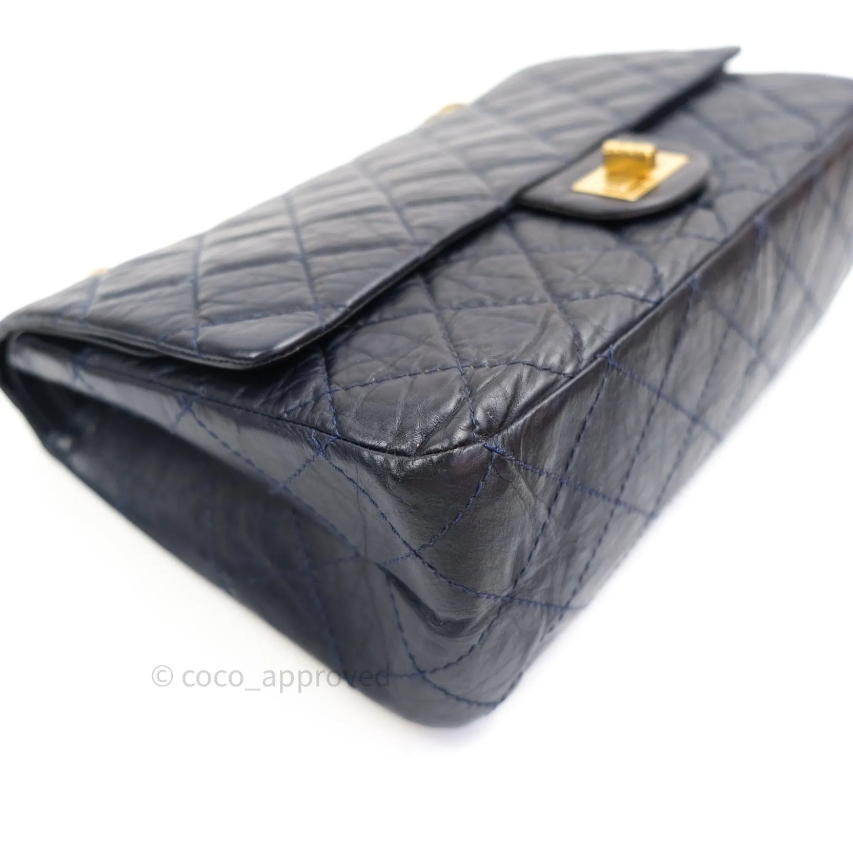Chanel Reissue Quilted Aged Calfskin Dark Navy Gold Hardware 227