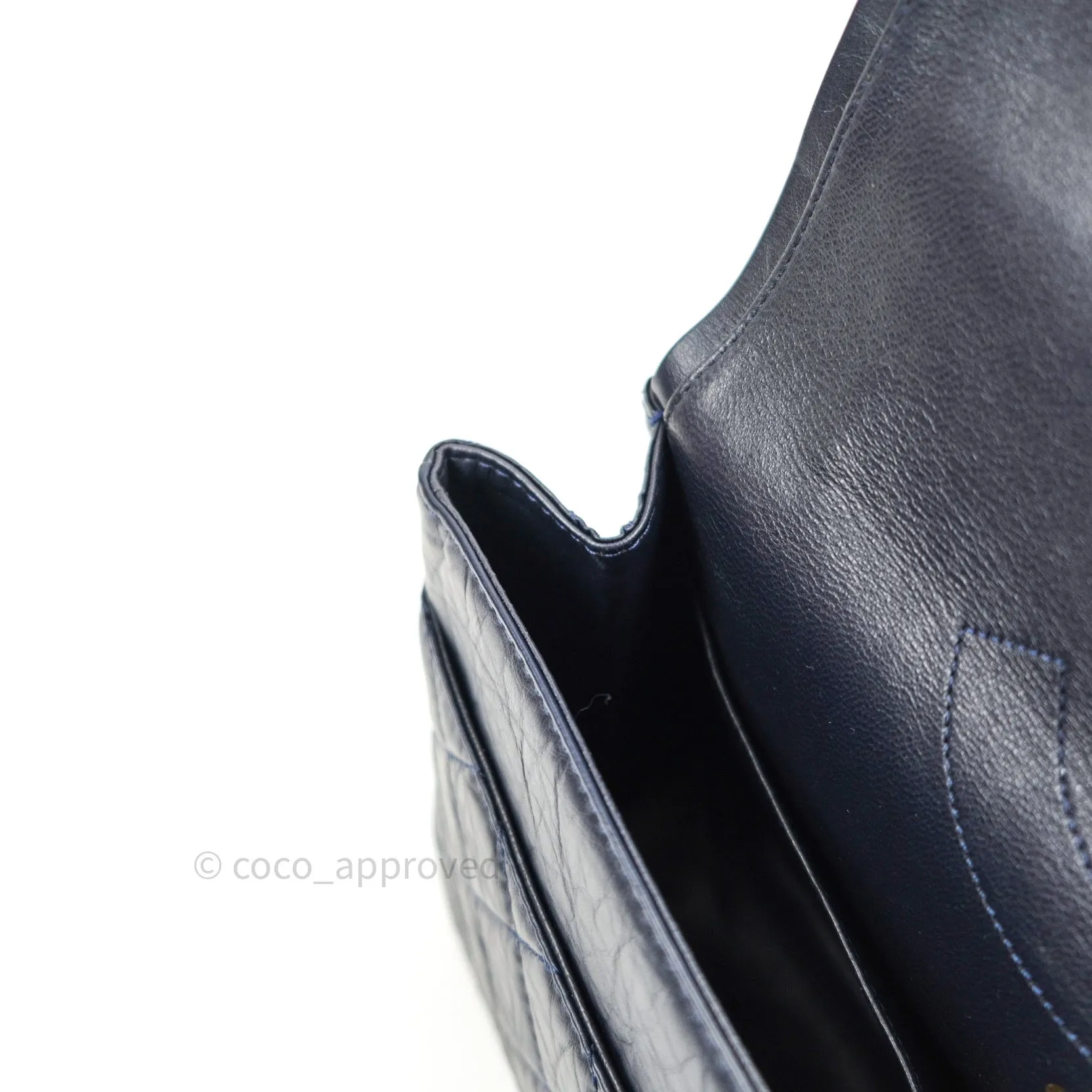 Chanel Reissue Quilted Aged Calfskin Dark Navy Gold Hardware 227