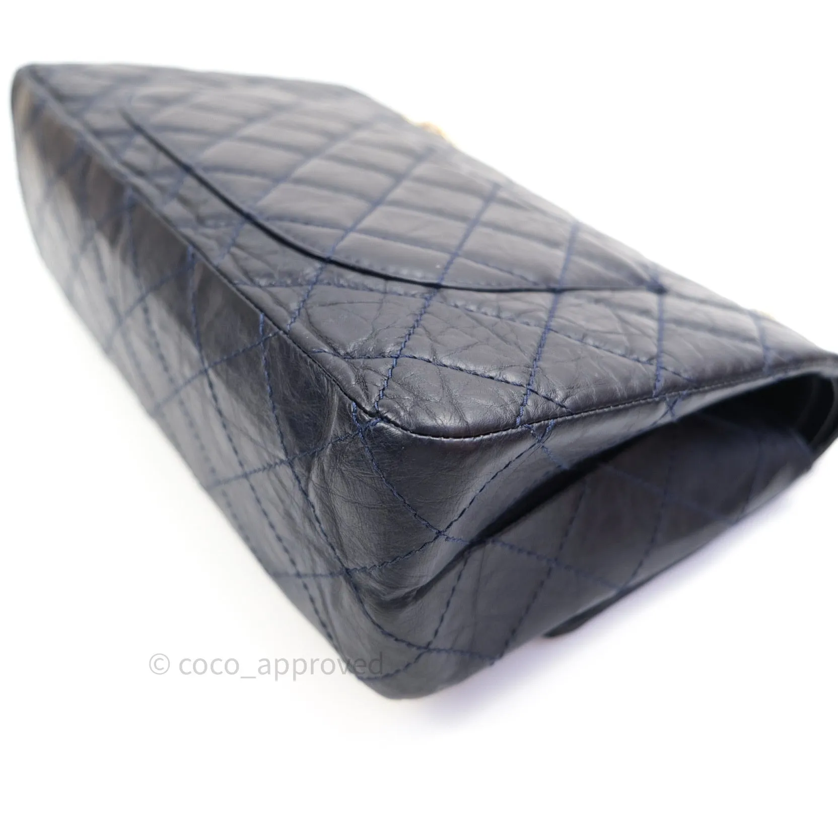 Chanel Reissue Quilted Aged Calfskin Dark Navy Gold Hardware 227