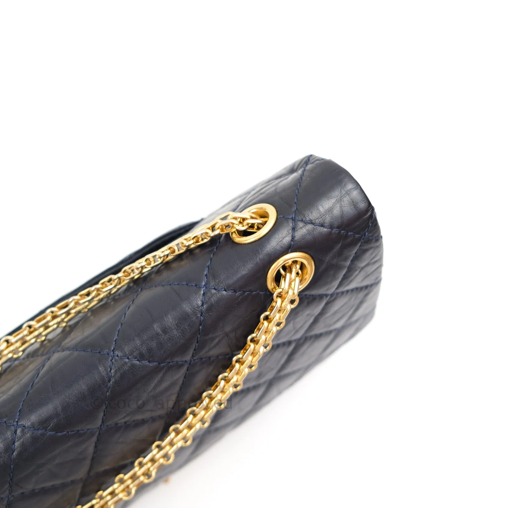 Chanel Reissue Quilted Aged Calfskin Dark Navy Gold Hardware 227