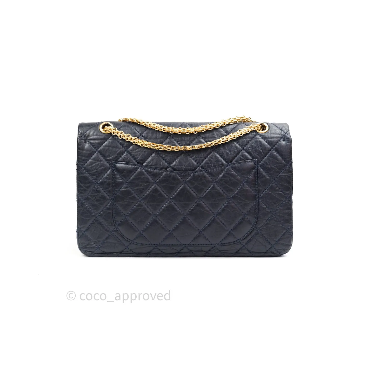 Chanel Reissue Quilted Aged Calfskin Dark Navy Gold Hardware 227