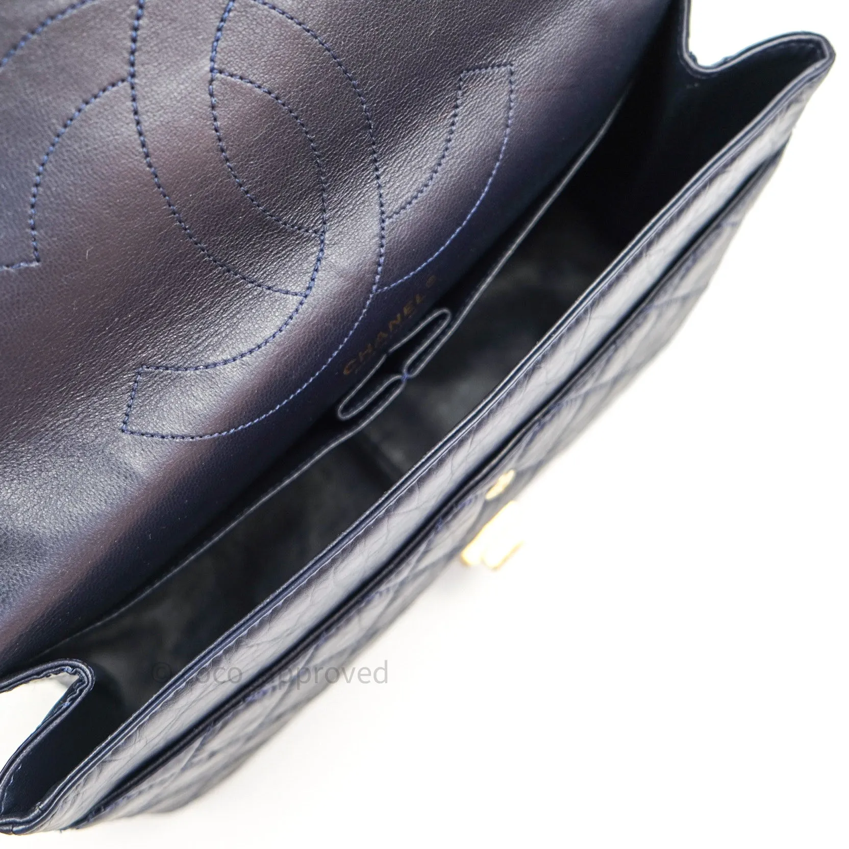 Chanel Reissue Quilted Aged Calfskin Dark Navy Gold Hardware 227