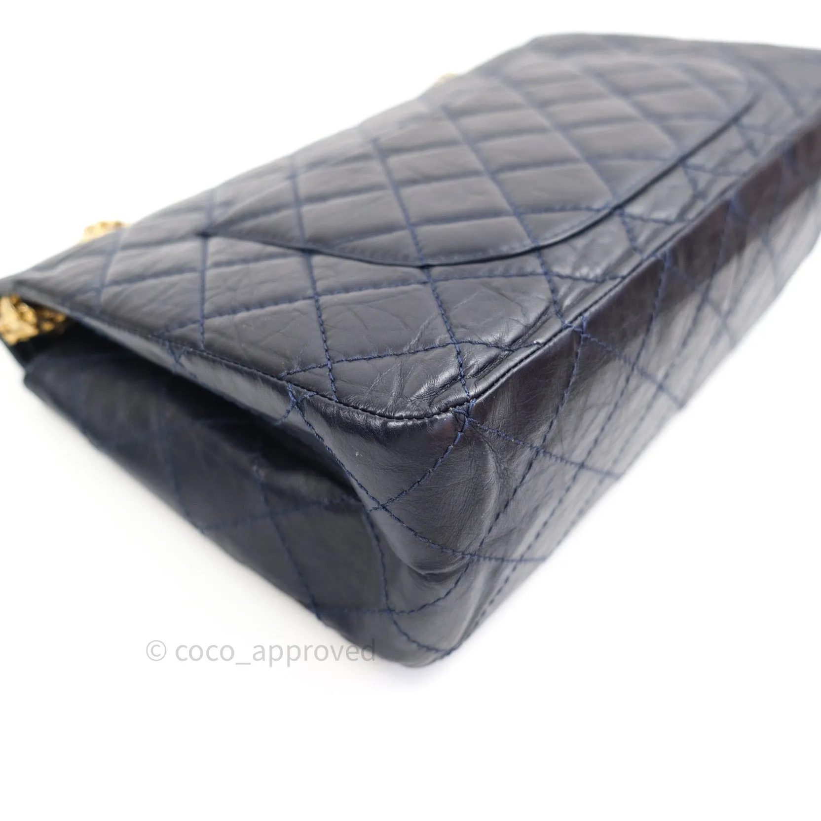 Chanel Reissue Quilted Aged Calfskin Dark Navy Gold Hardware 227