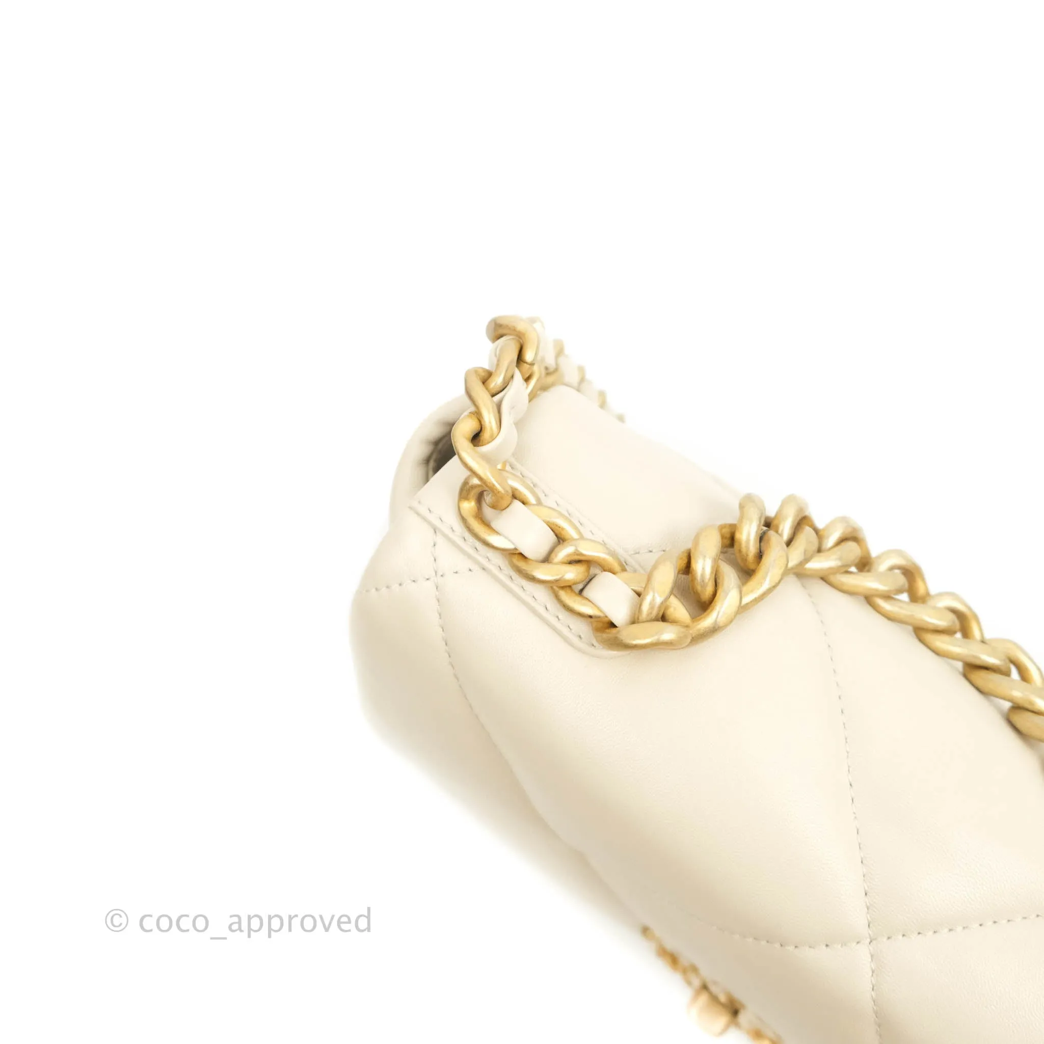 Chanel Small 19 Light Beige Flap Bag Lambskin Mixed Hardware 21C